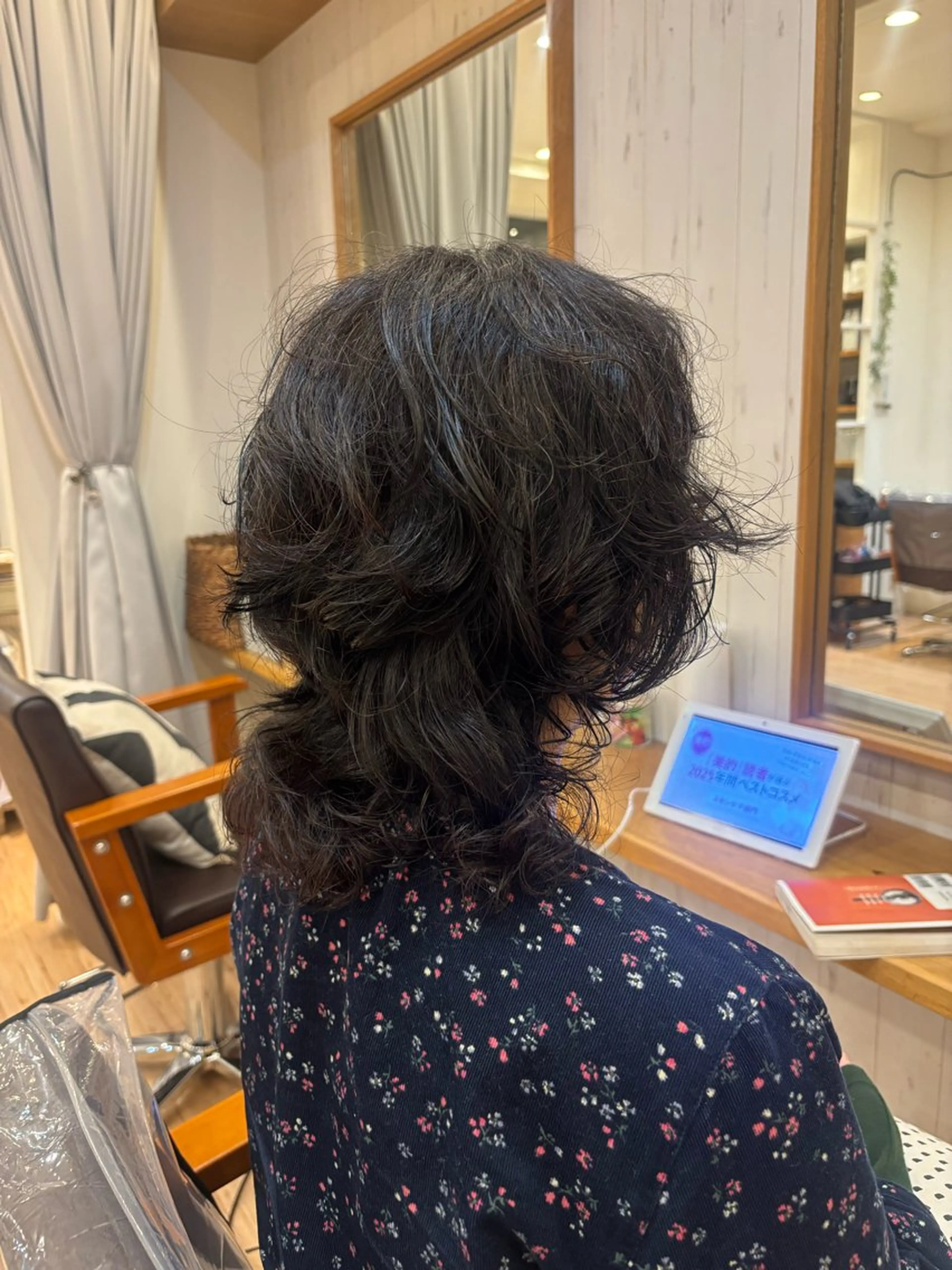 セミロング パーマ セミロングパーマ すなが/ハイライト モデル募集中のヘアスタイル