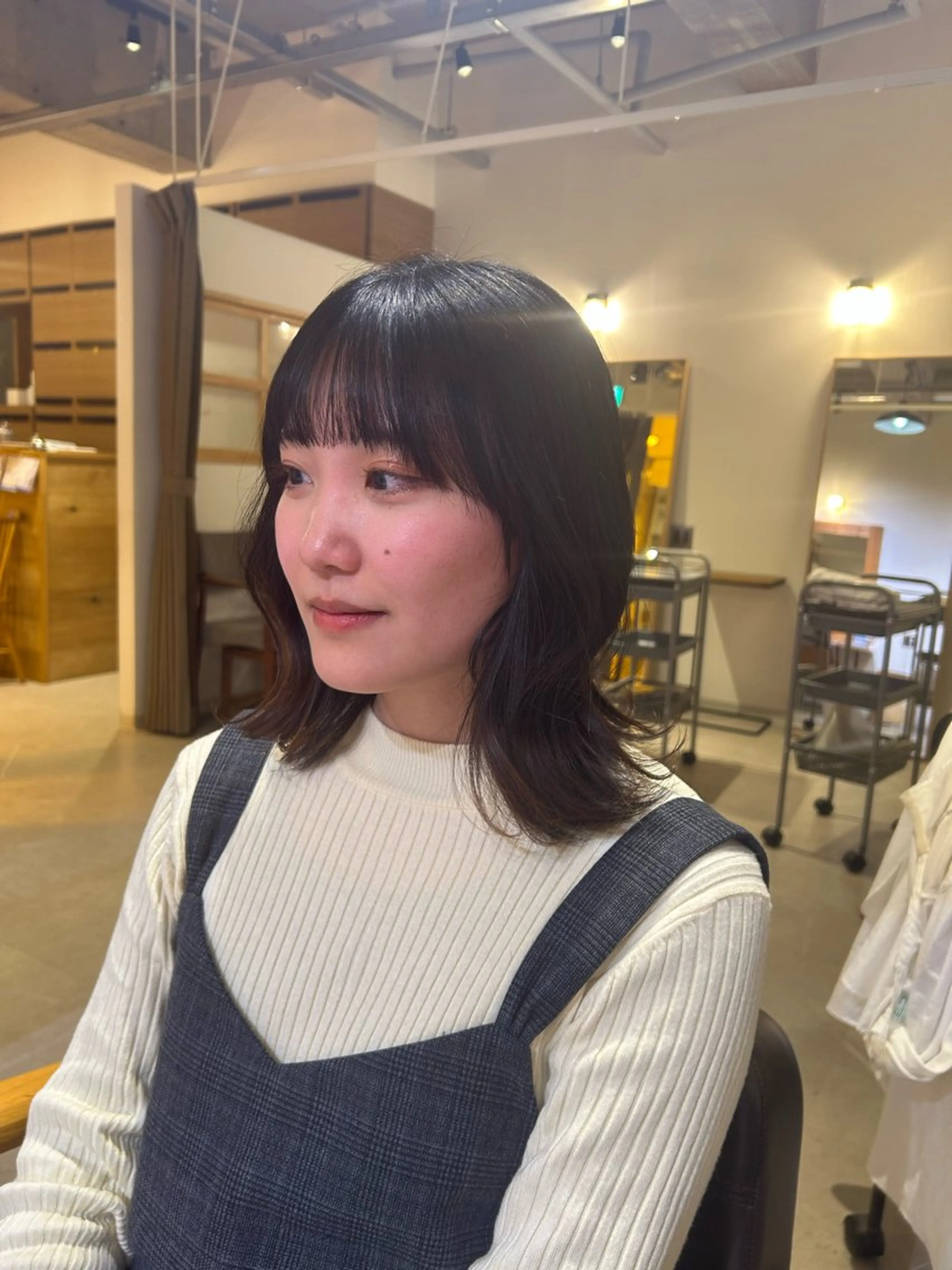 ミディアム カラー くびれヘア SHICUNE /ミホのヘアスタイル