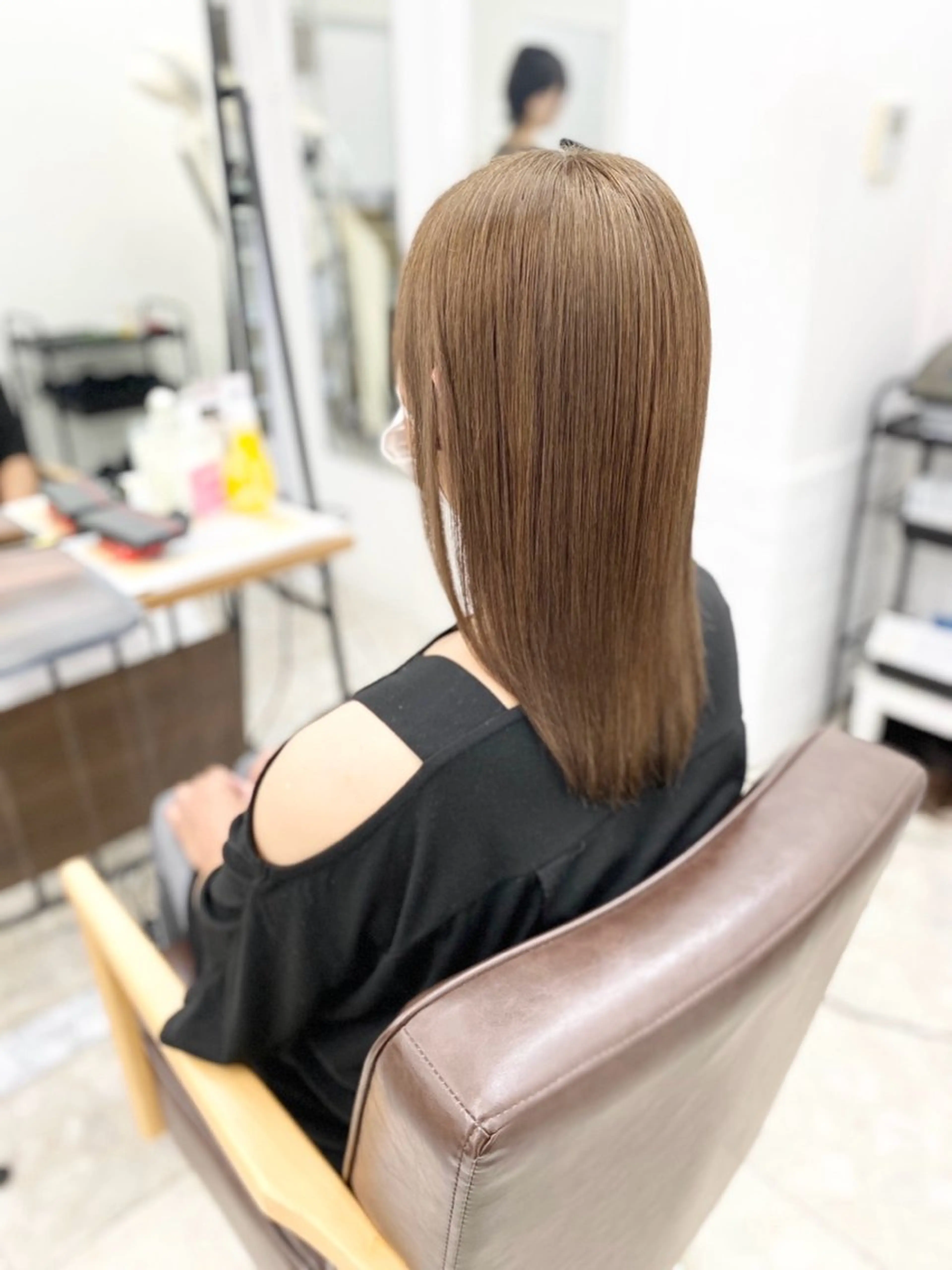 セミロング パーマ ハイライト&曲がる 縮毛矯正特化 玉置のヘアスタイル