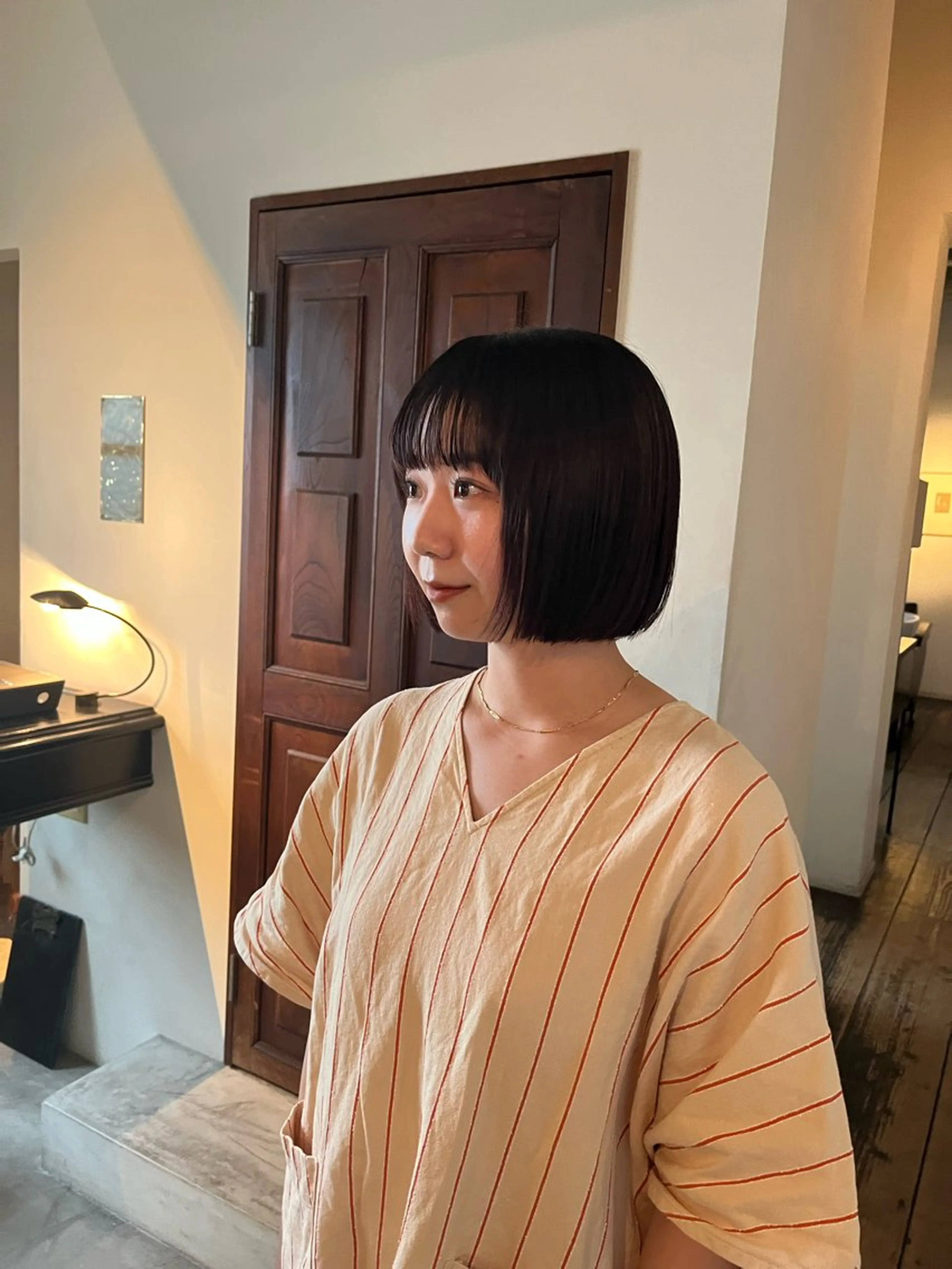 ショート パーマ ボブ ストレートパーマ カット 縮毛矯正 前川 華恋 / room3のヘアスタイル