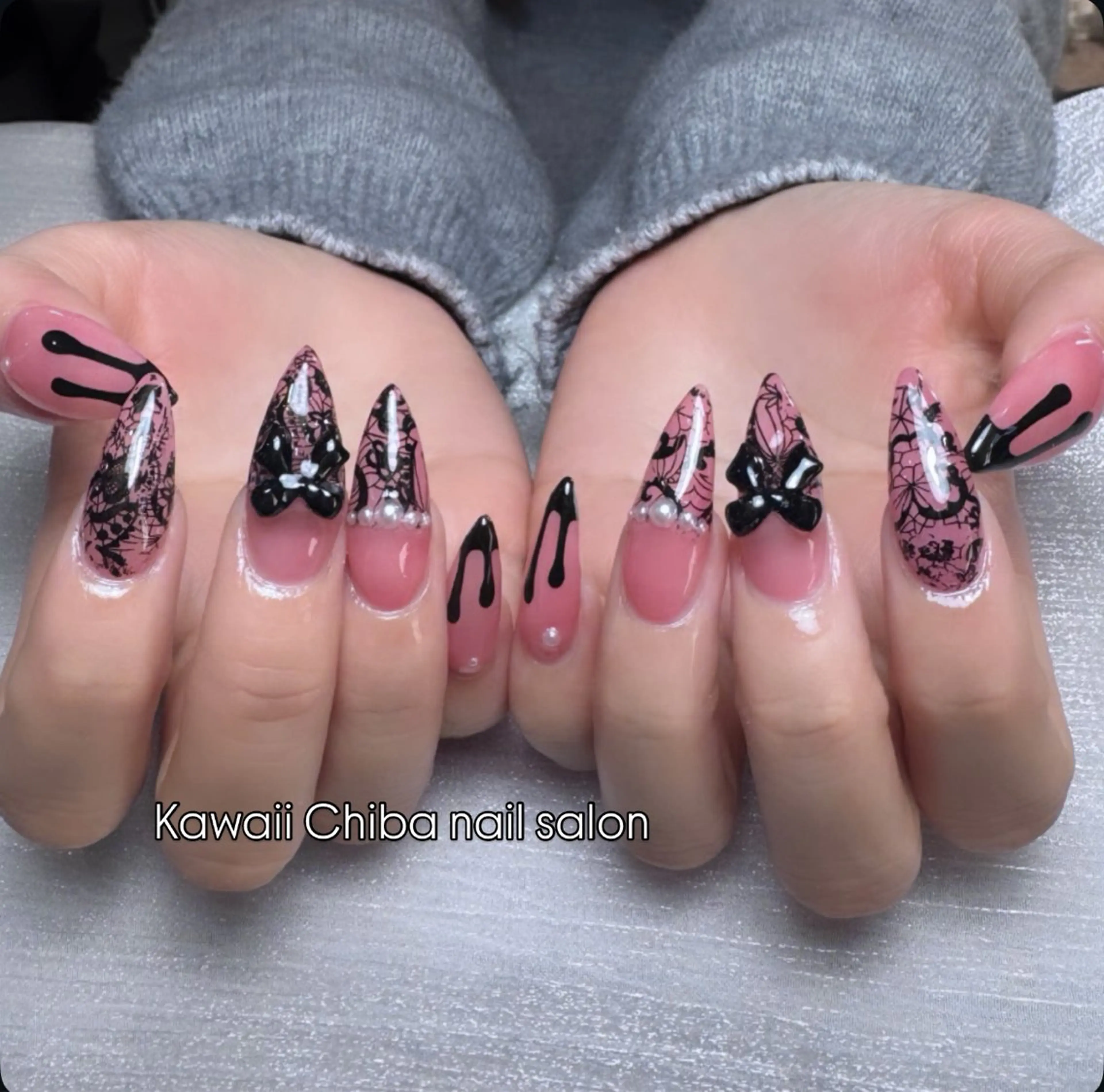 ネイル チークネイル 桜ネイル 長さ出し フラワーネイル フレンチネイル ハンドネイル ハンドケア Kawaii Chiba nailのネイルデザイン