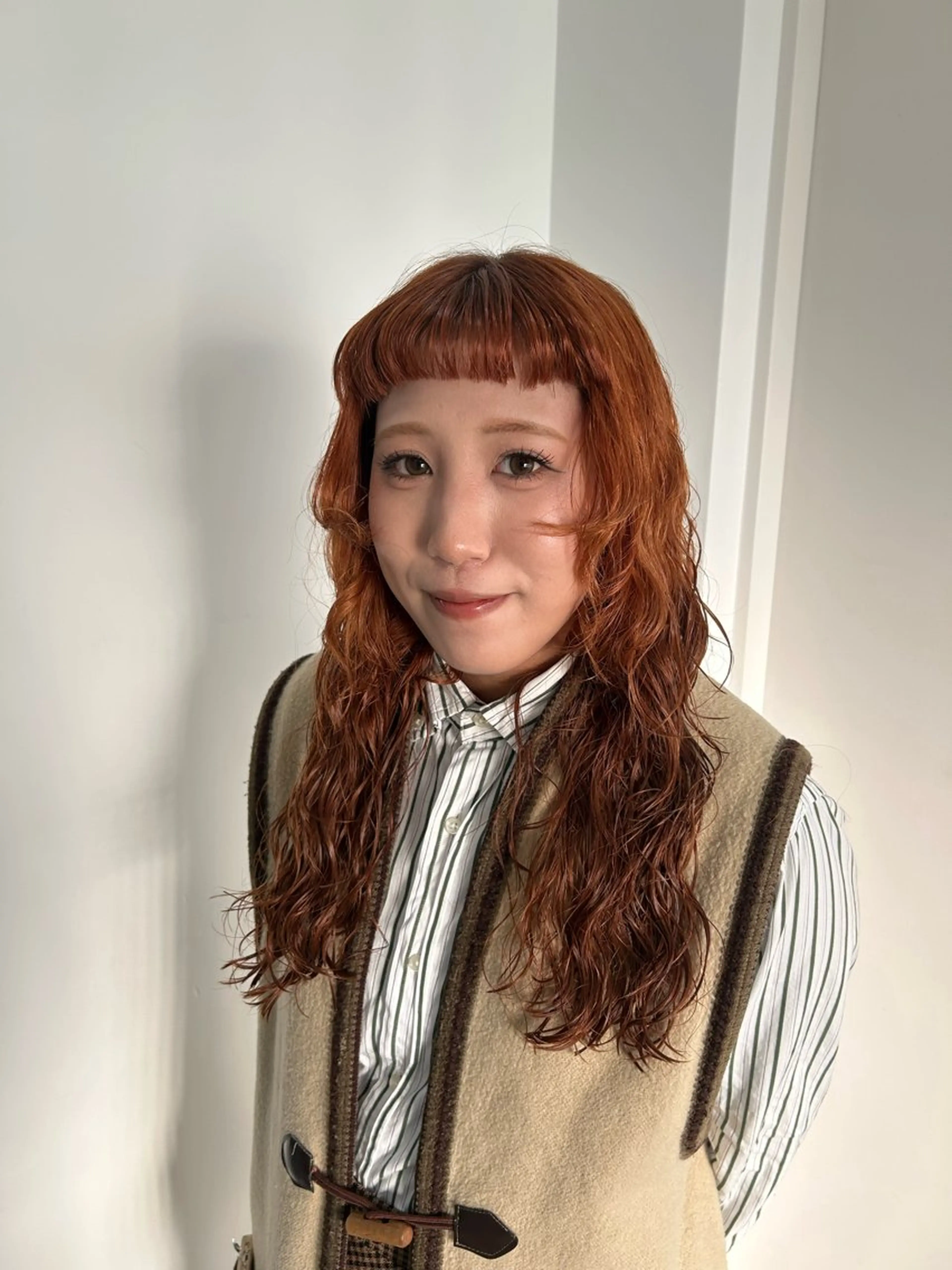 ロング カラー カット 縮毛矯正 愛結 暖色カラー🎀🩰のヘアスタイル