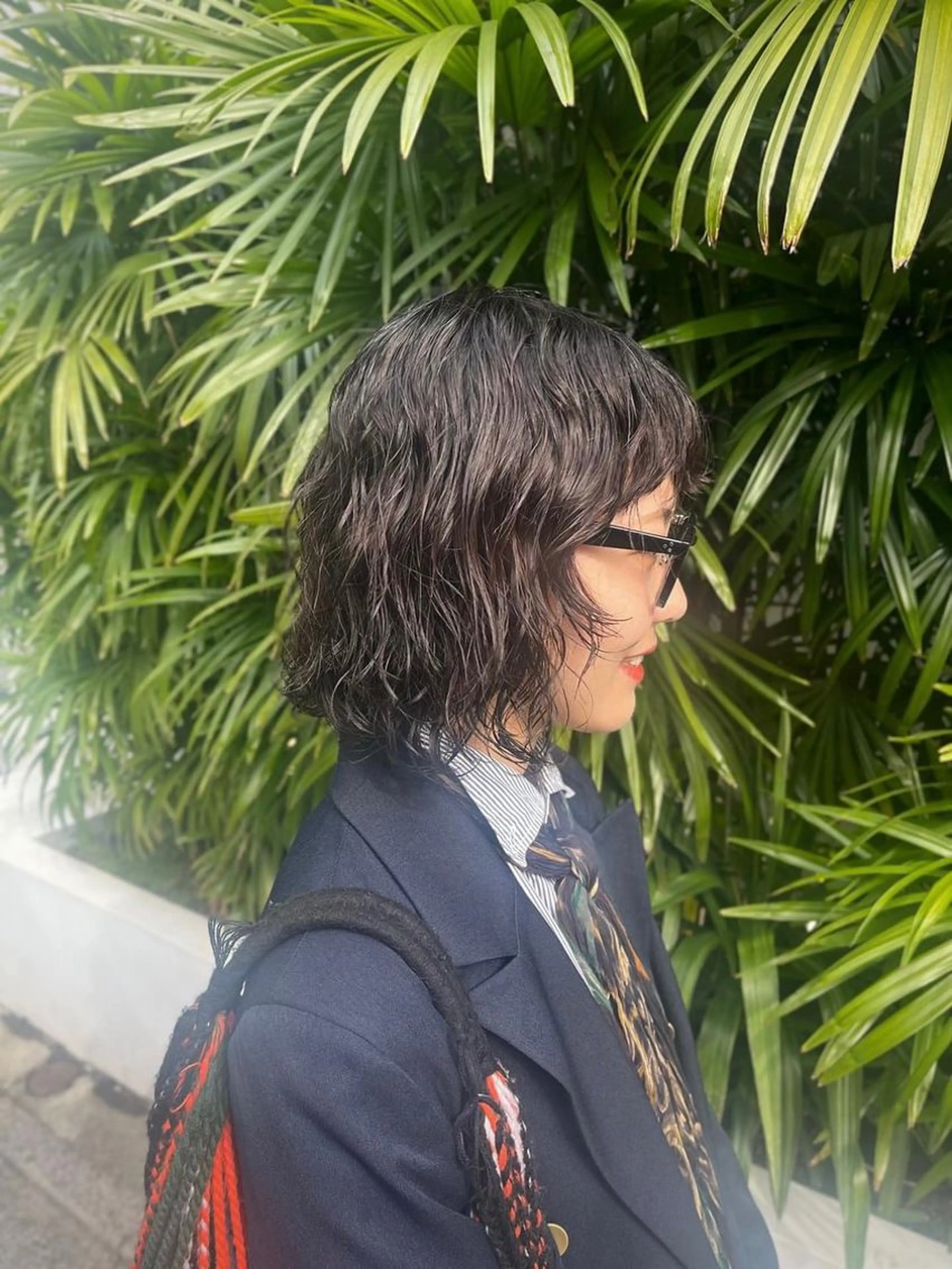 ミディアム パーマ ウルフレイヤー エクステ/kokiのヘアスタイル