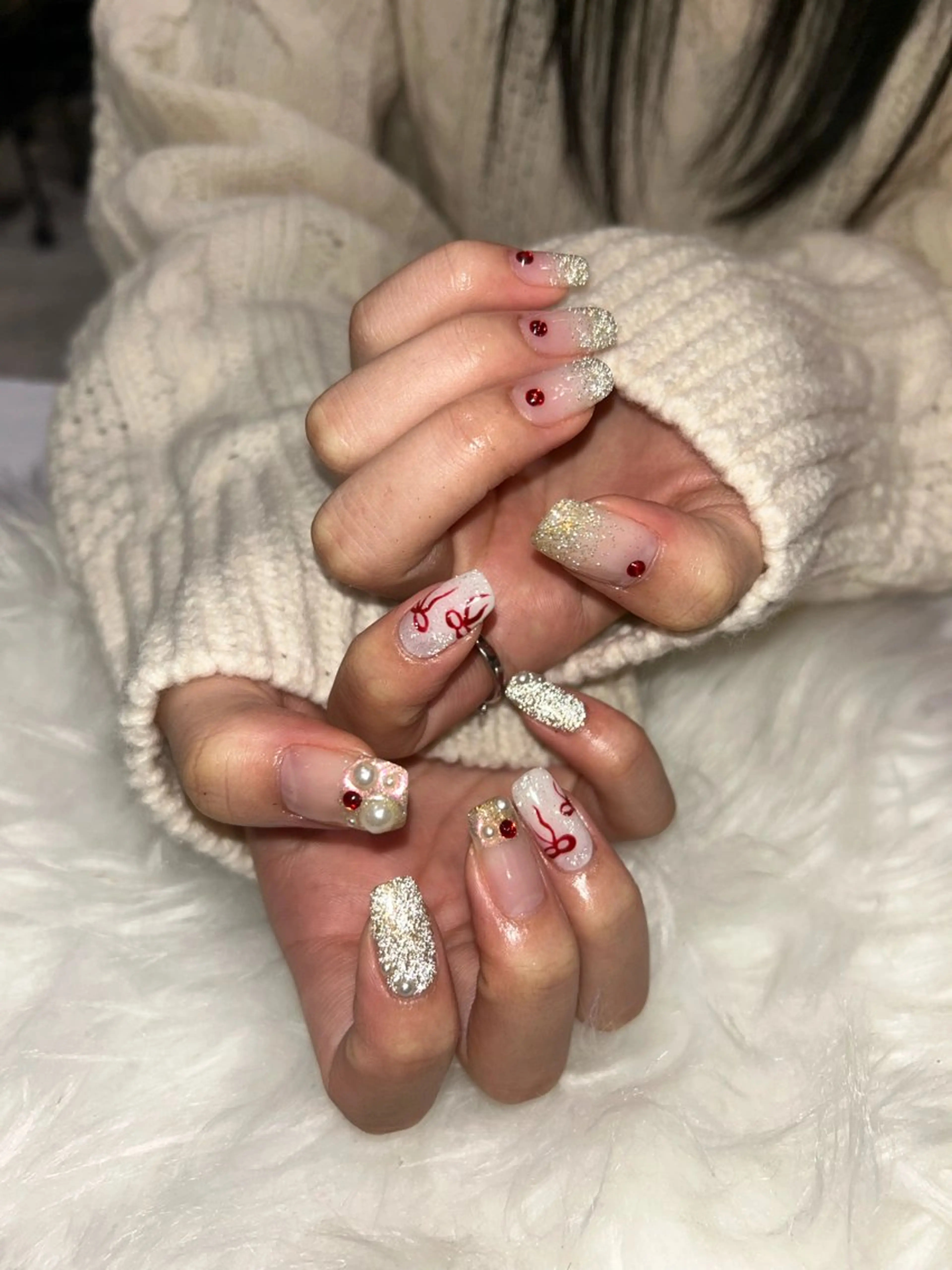 ネイル 成人式 長さ出し 韓国ネイル ショートネイル ハンドネイル ♡ハイトーン★ ネイル/しの♡のヘアスタイル