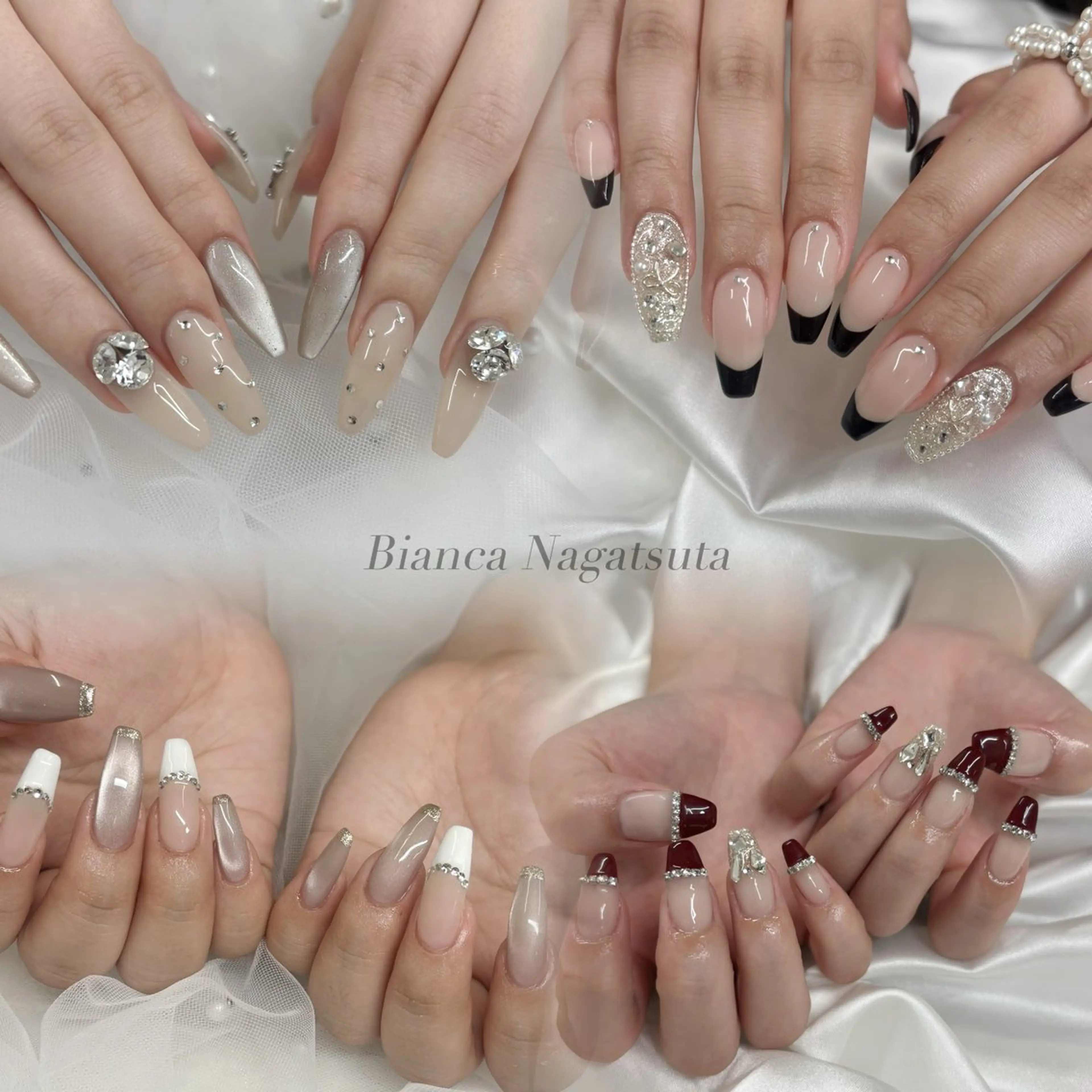 ネイル ハンドネイル Bianca長津田 Mukae⋆.✶🖤のネイルデザイン