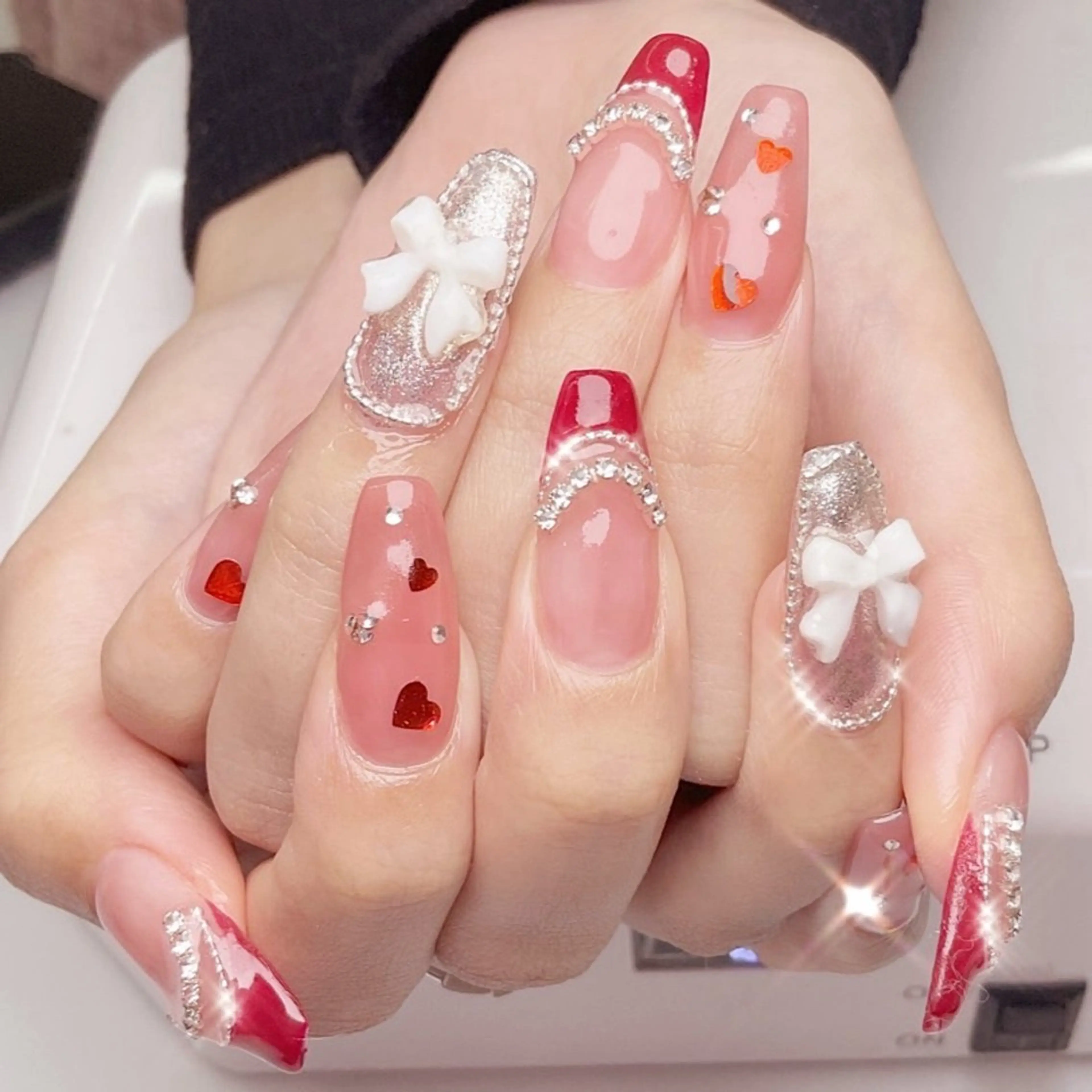 【チップ長さだし】シンプル10本(アートorパーツorシール)￥15980の写真