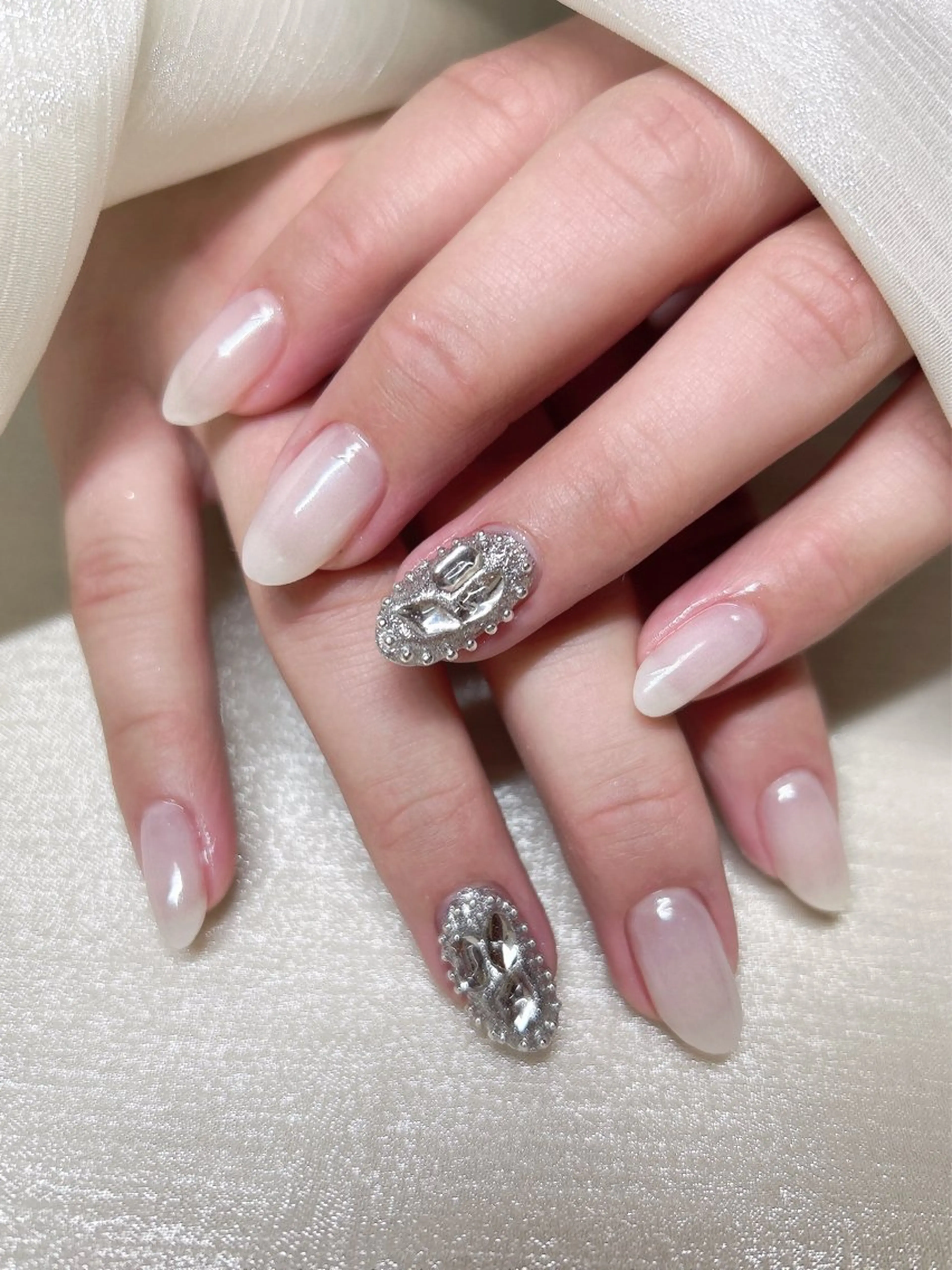 ネイル ジェルネイル ロングネイル ミラーネイル 持ち込み ニュアンスネイル LUKA NAILのネイルデザイン