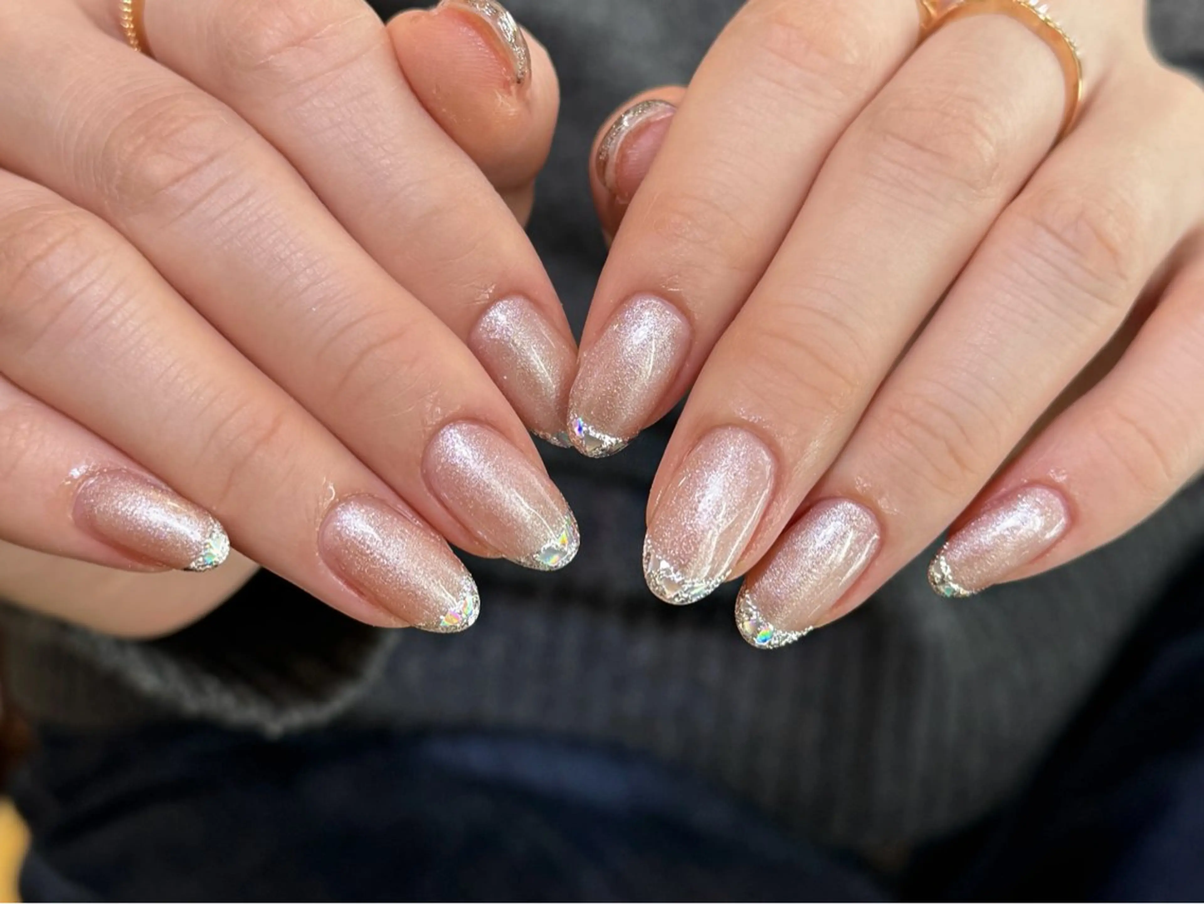 ネイル オーロラネイル チークネイル 長さ出し フットネイル フレンチネイル ハンドネイル ハンドケア J&C Nail Salon吉祥寺所属・Yu  Ki ネイルのネイルデザイン