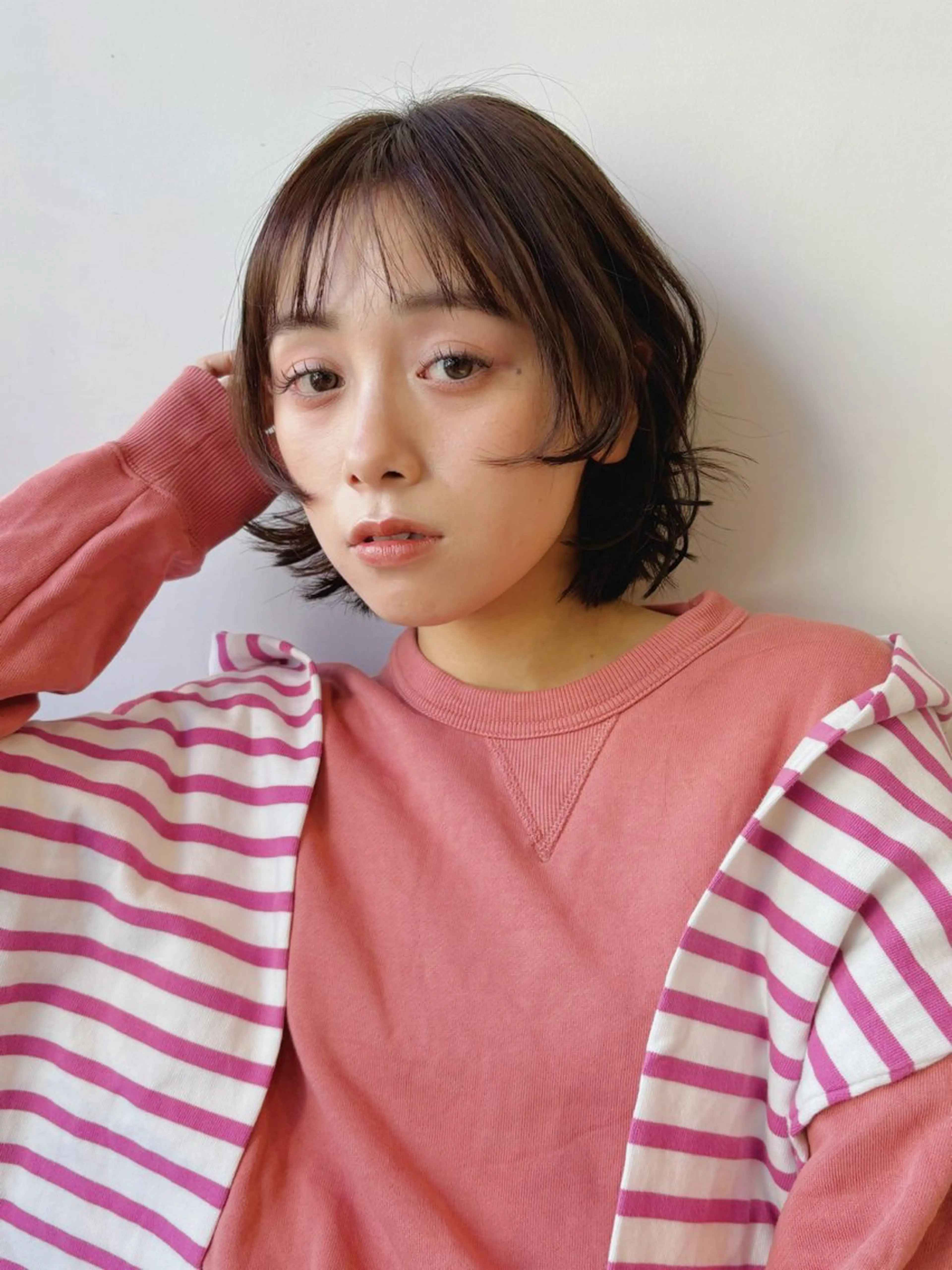 ミディアム ミディアムパーマ ボブ カット パーマ ボブ/ミディアム 親しみやすさ/さくらのヘアスタイル