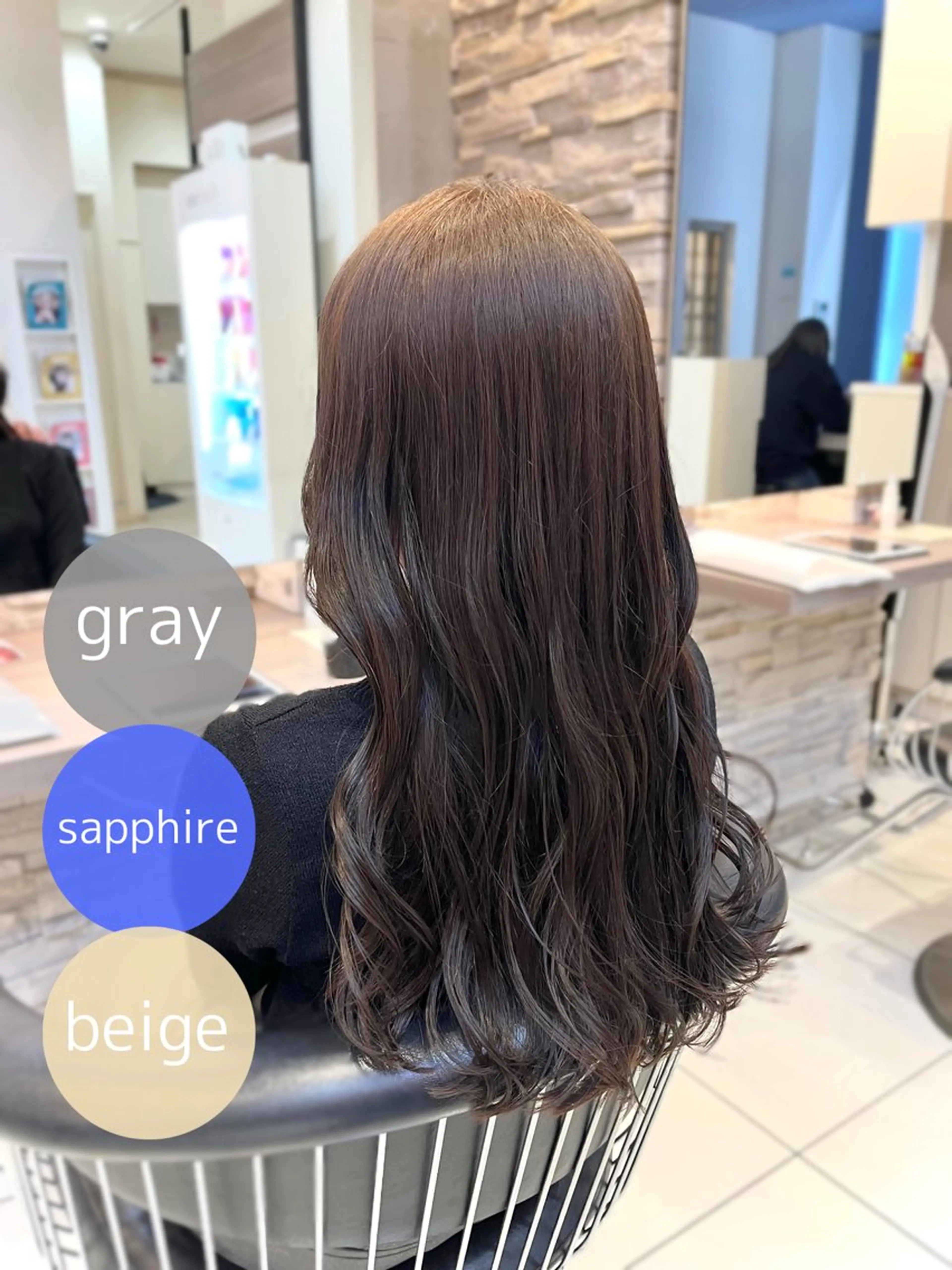 ロング カラー ベージュカラー 透明感カラー グレージュ くびれヘア カット ヘアカラー トリートメント 透明感カラー/ くびれヘア/館岡俊平のヘアスタイル