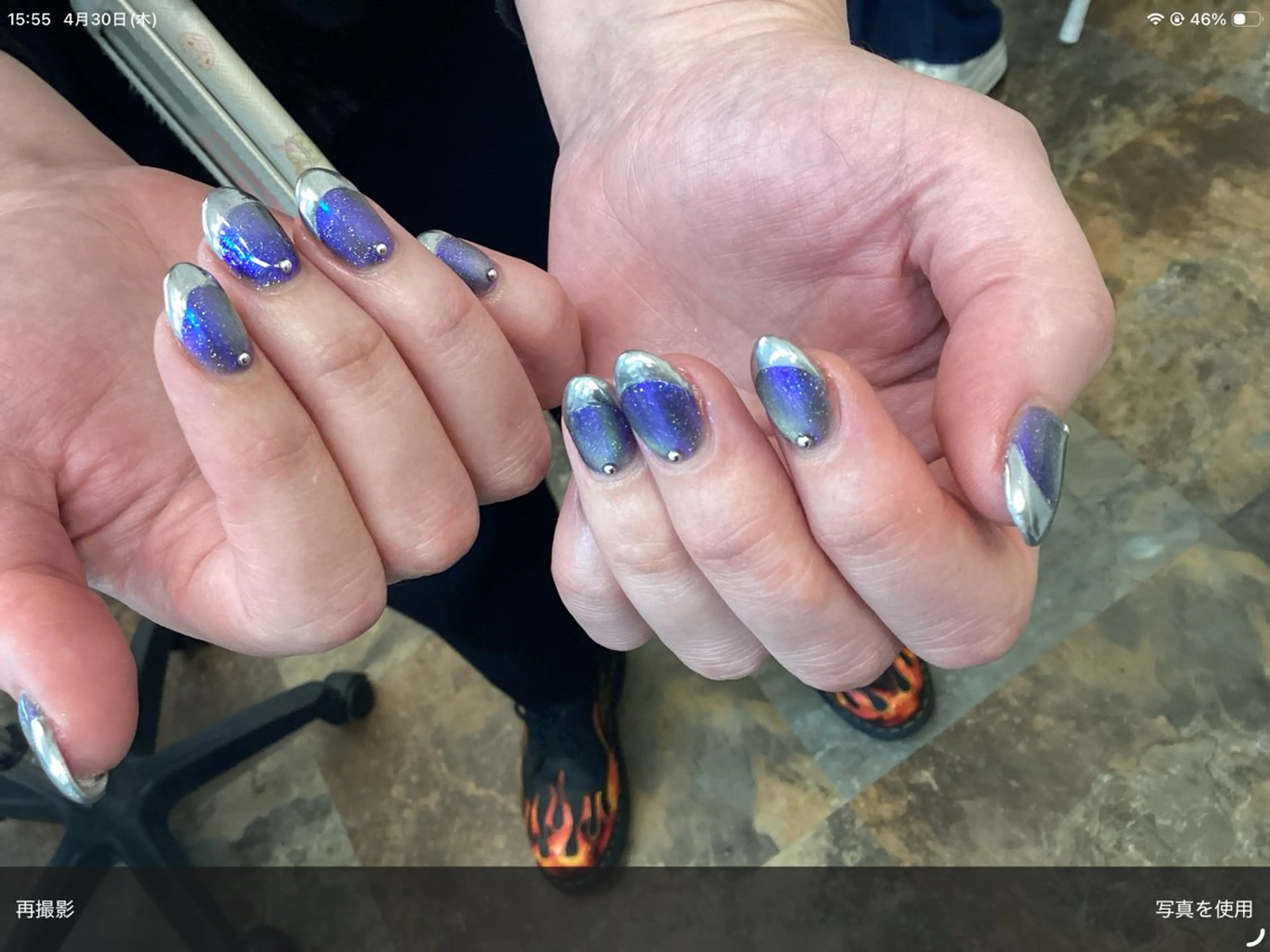 ネイル フレンチネイル マグネットネイル ミラーネイル ハンドネイル Nail cottageのネイルデザイン