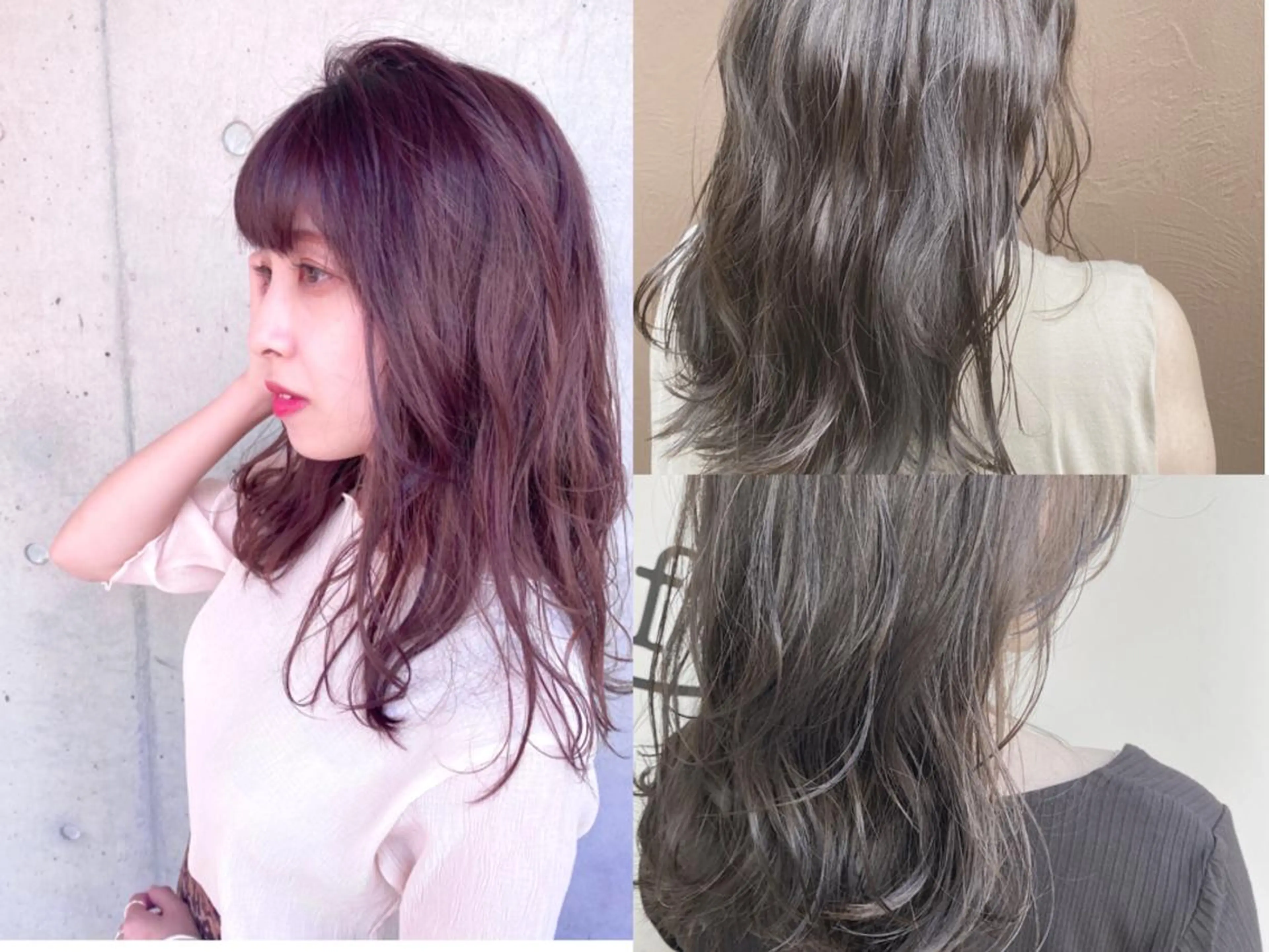 セミロング カラー 透明感カラー 川越 輝梨奈のヘアスタイル