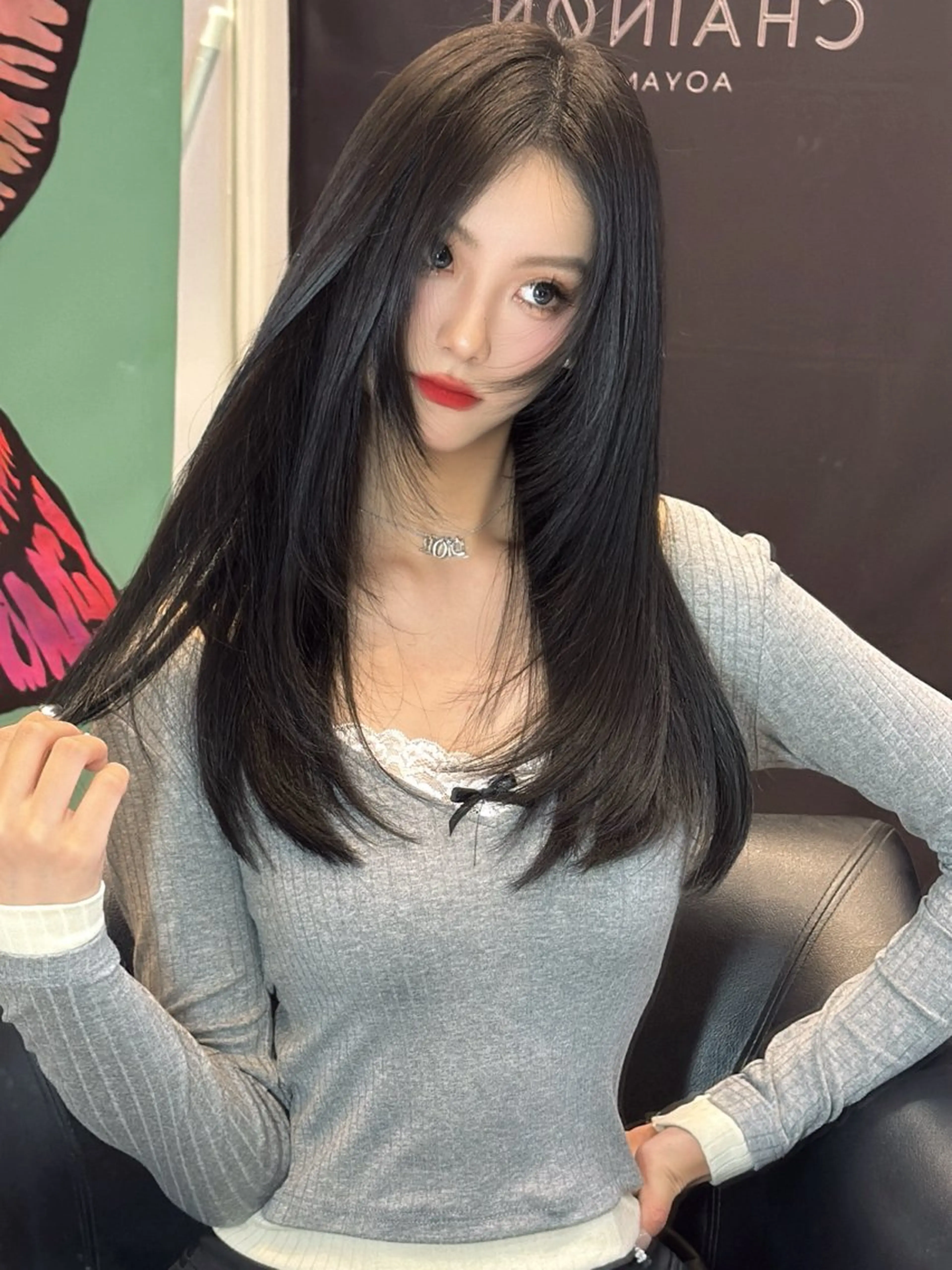 ロング 🇨🇳ワンホンヘア 下田鉄也のヘアスタイル