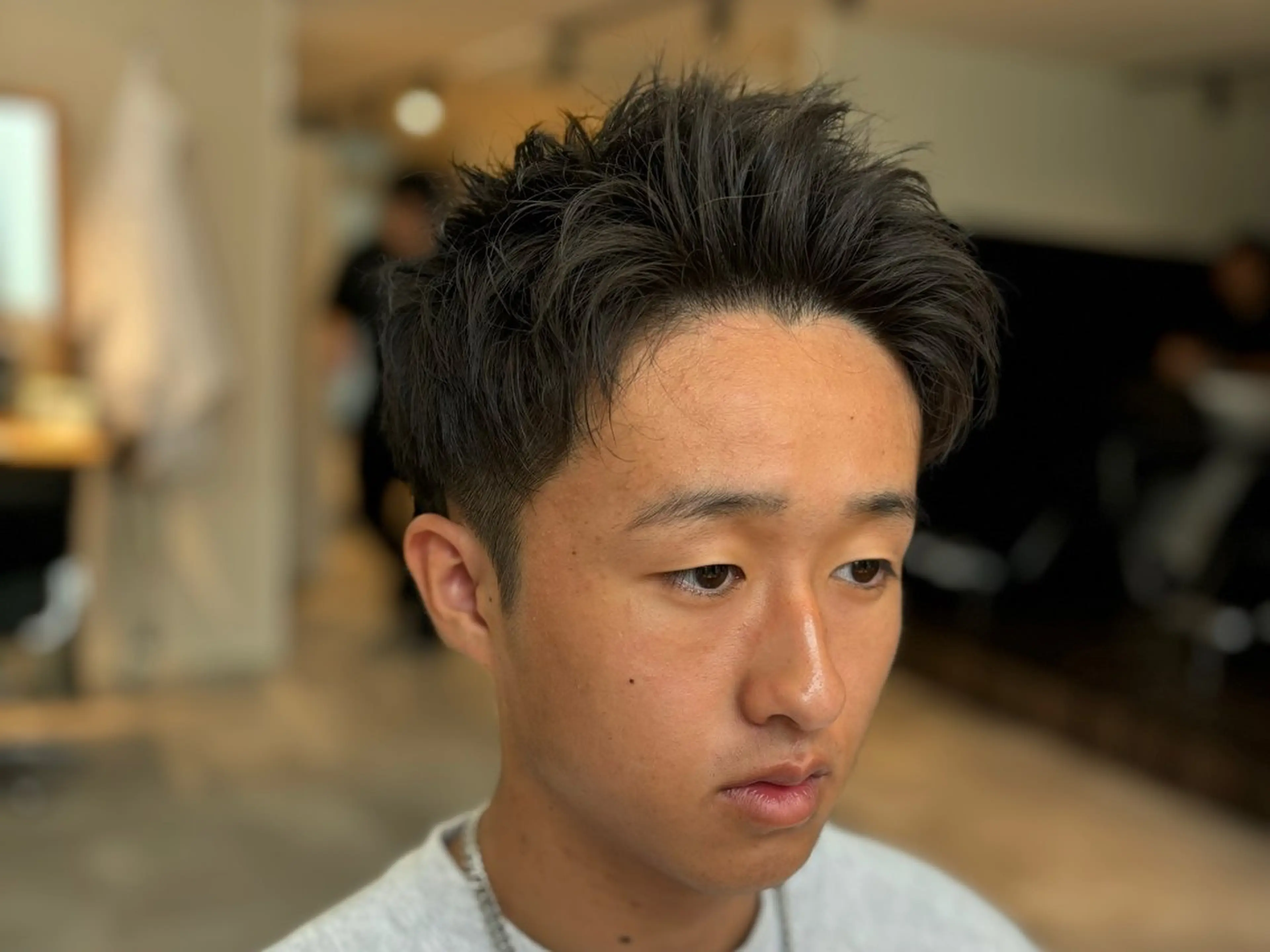 メンズ スパイキーショート カット 保立/フェザーパーマ /メンズカット千葉のヘアスタイル