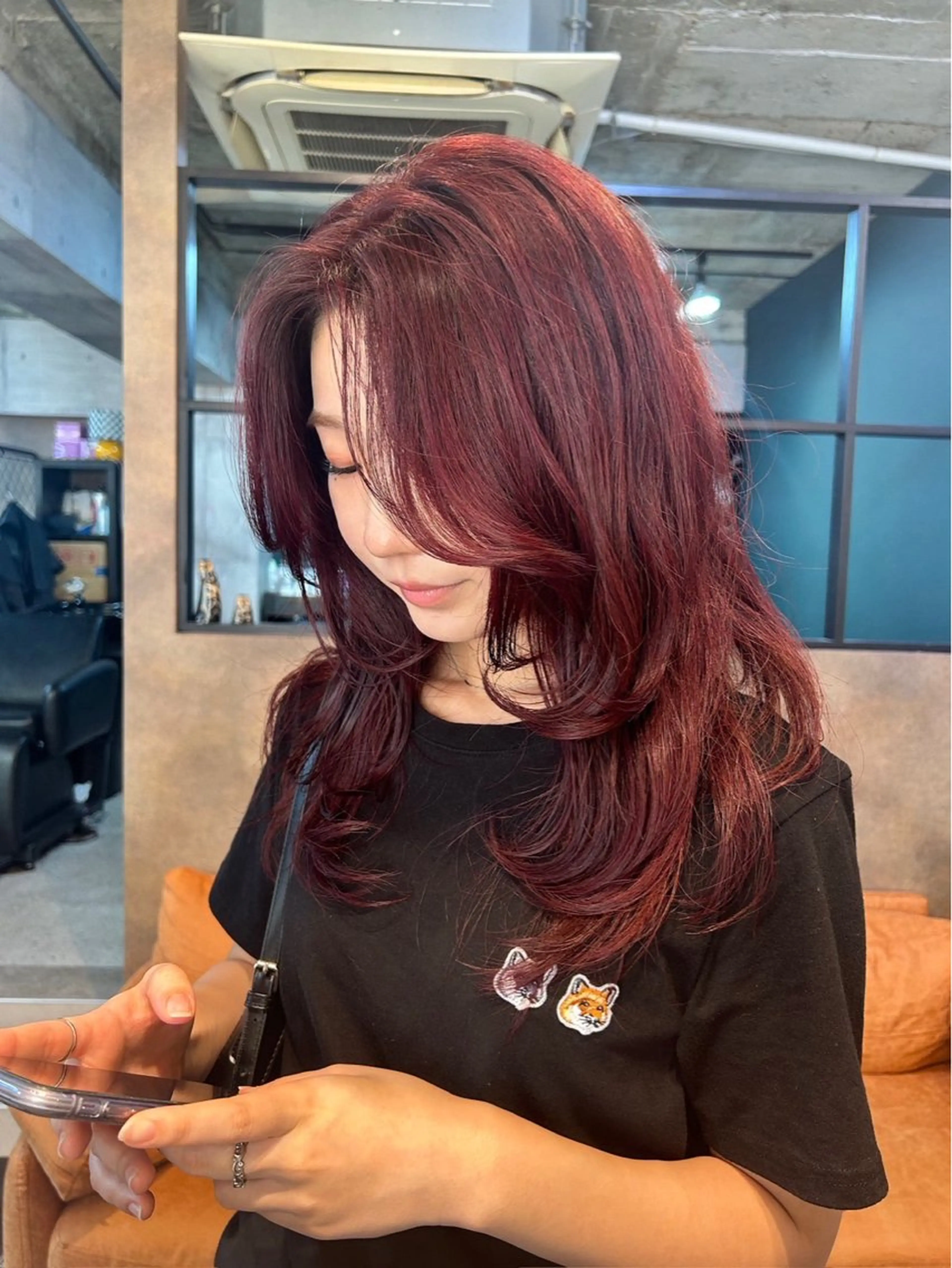 カラー ブリーチ レッドカラー rilas Beauty salon所属・博多/ハイトーン /syokoのヘアスタイル