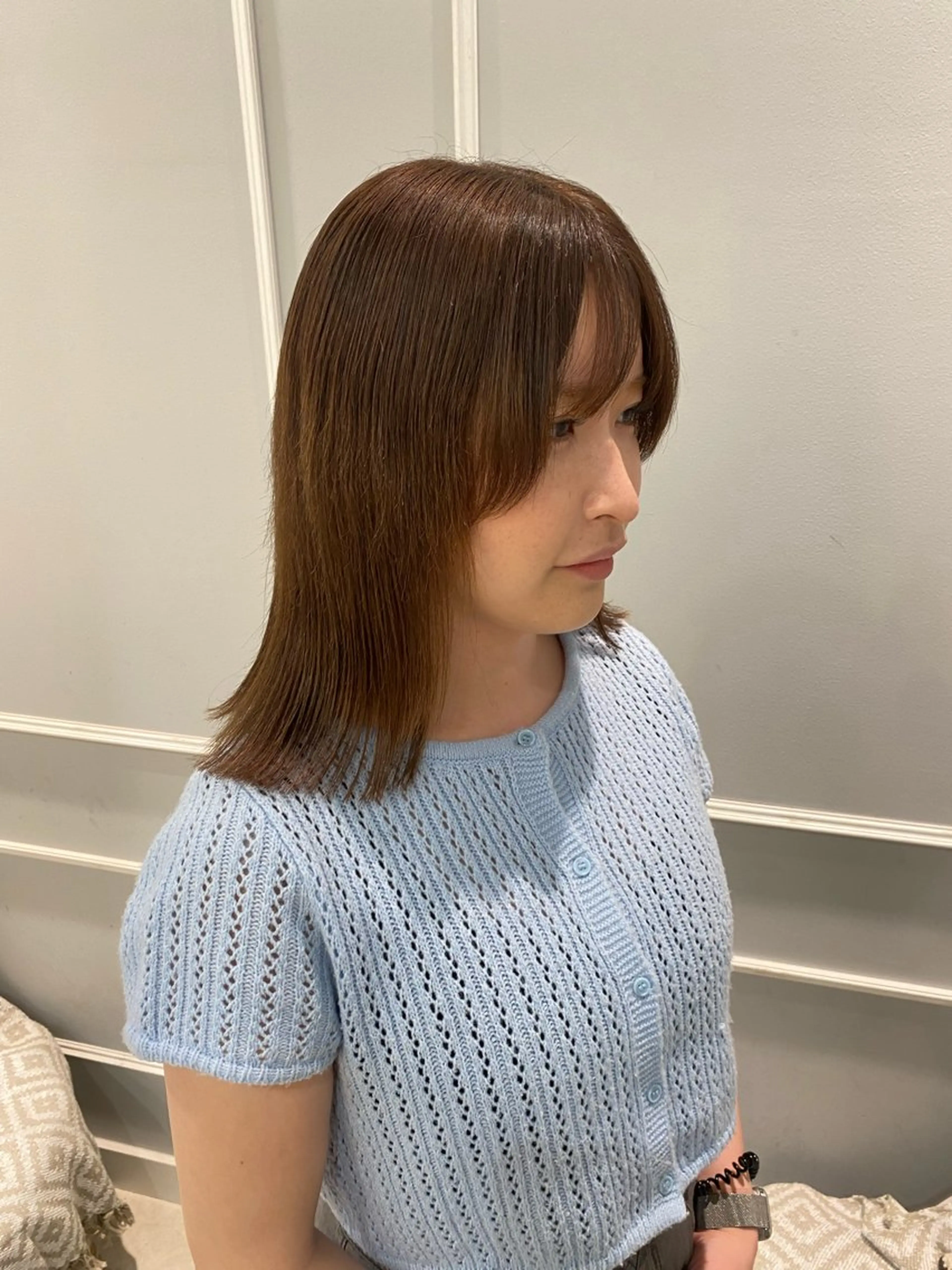 ミディアム ボブ 外ハネヘア 韓国ヘア🍒渡辺 咲🍒のヘアスタイル