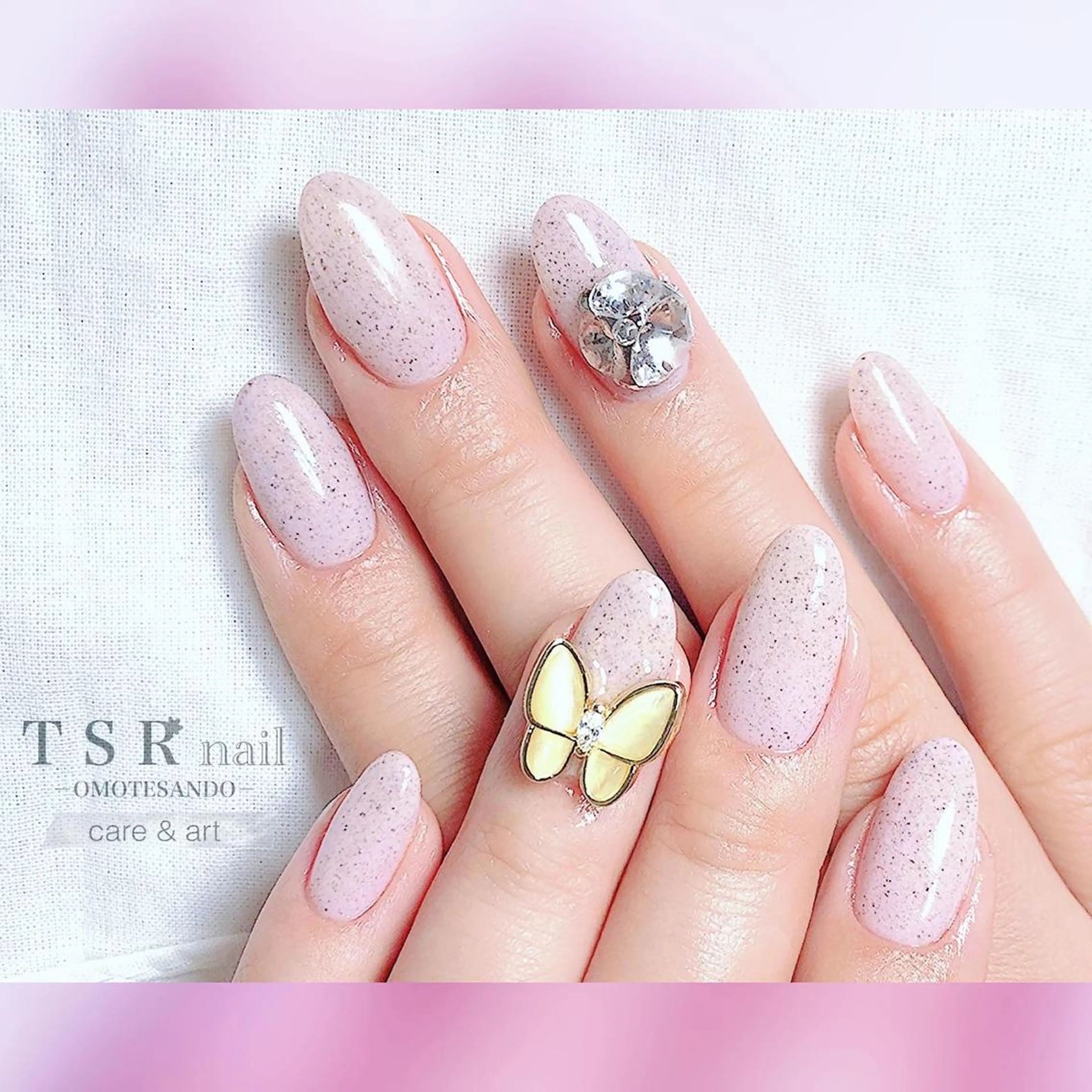 ネイル ジェルネイル パラジェル リボン ネイルチップ 爪咲 りり花のネイルデザイン