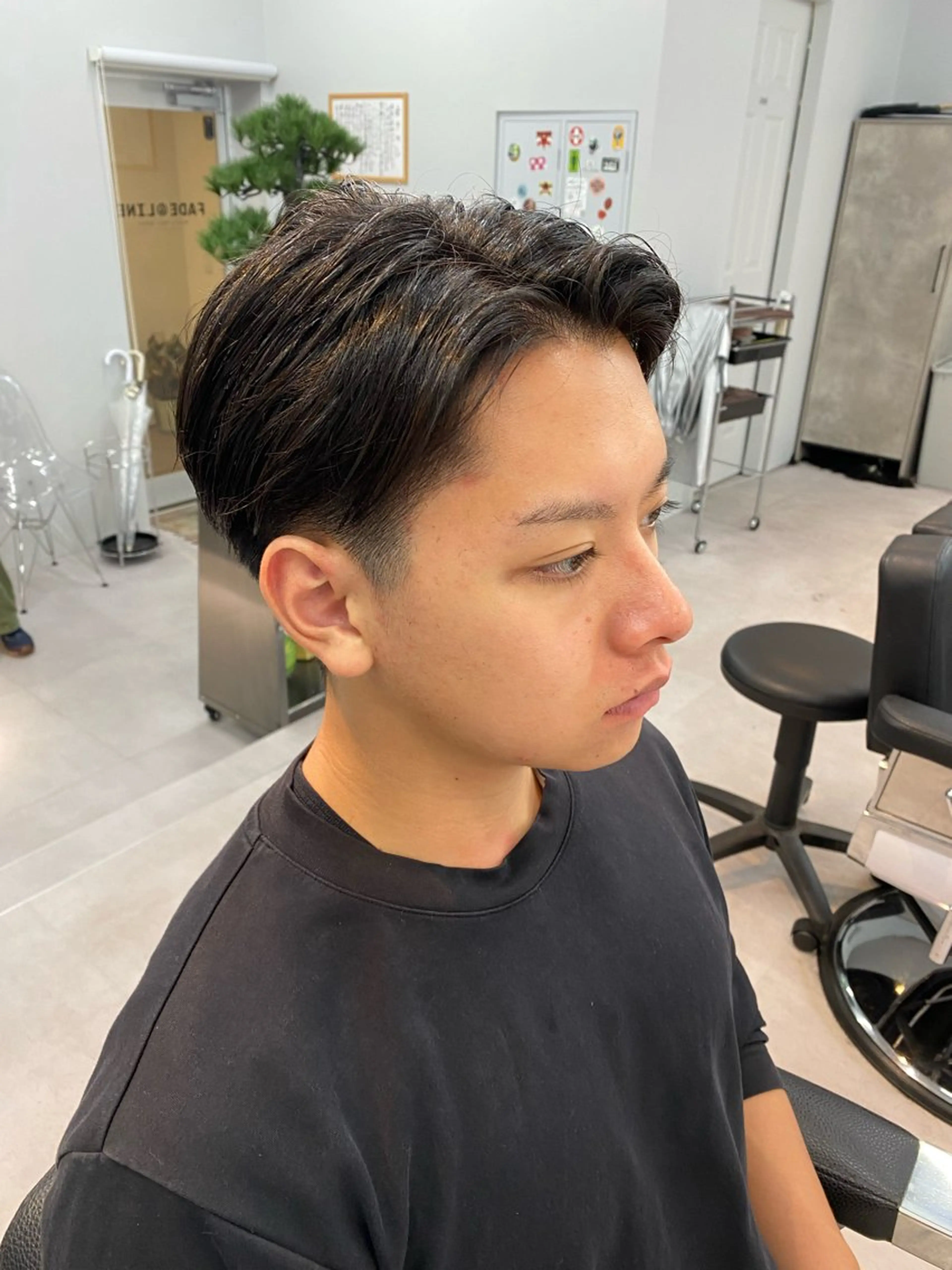ショート ヘアアレンジ メンズ 七三 フェードモデル限定 🔥高円寺Maiのヘアスタイル