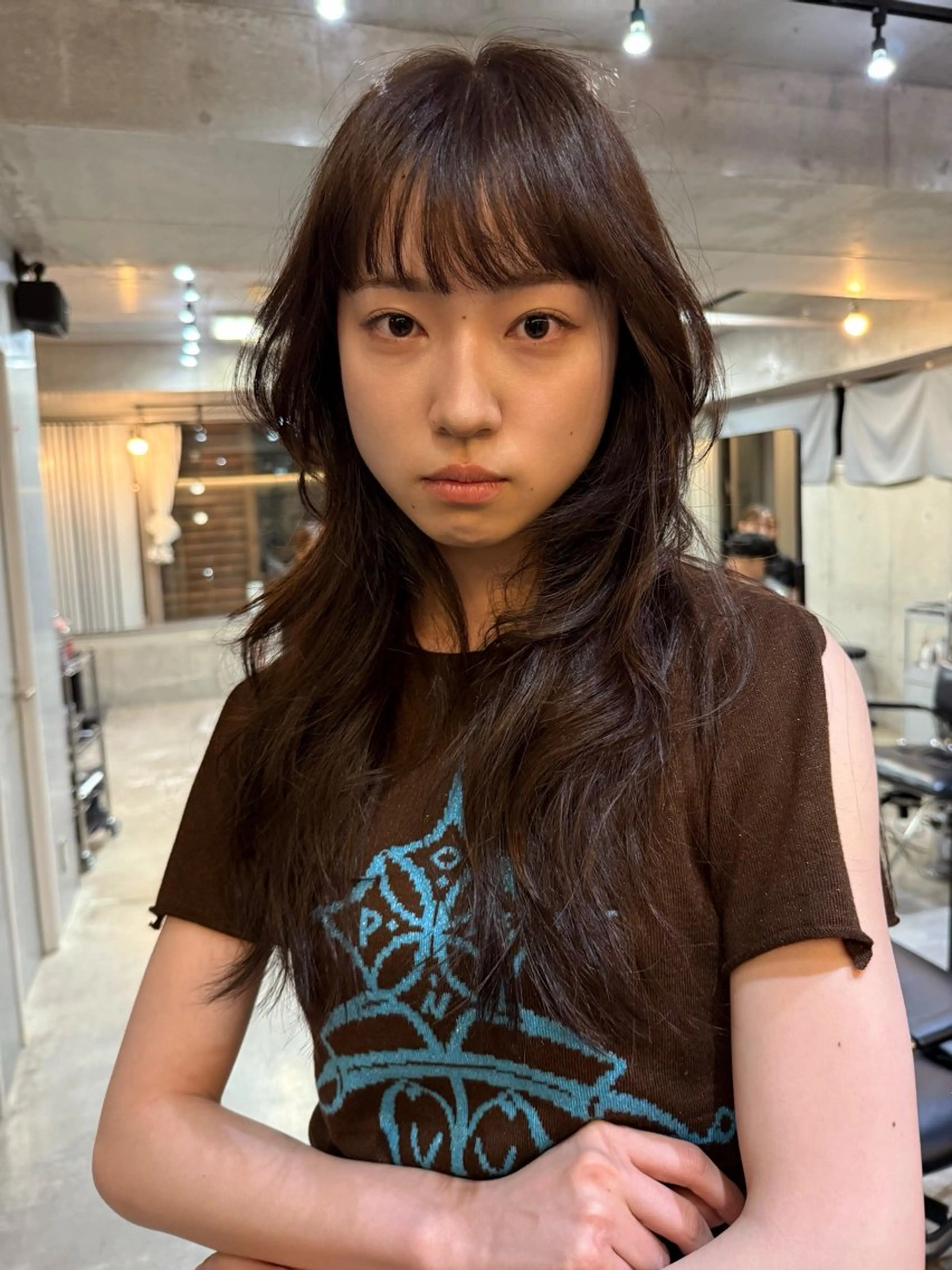 ロング レイヤーカット レイヤーカット\ウル フ　chinatsuのヘアスタイル