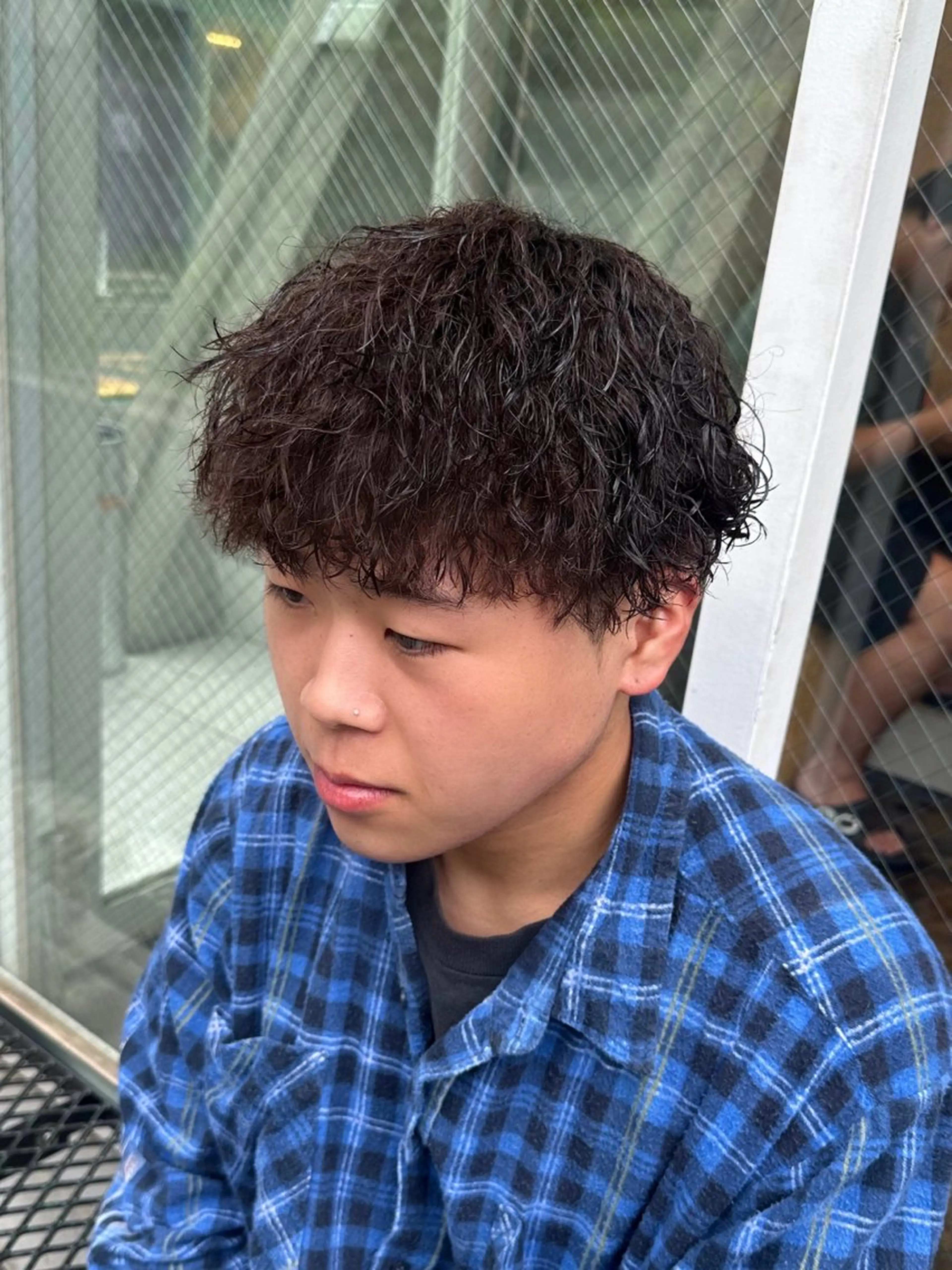 ショート パーマ メンズ メンズパーマ ツイストスパイラルパーマ スパイラルパーマ カット パーマ トリートメント ツイスパ/メンズ パーマ/歩夢のヘアスタイル