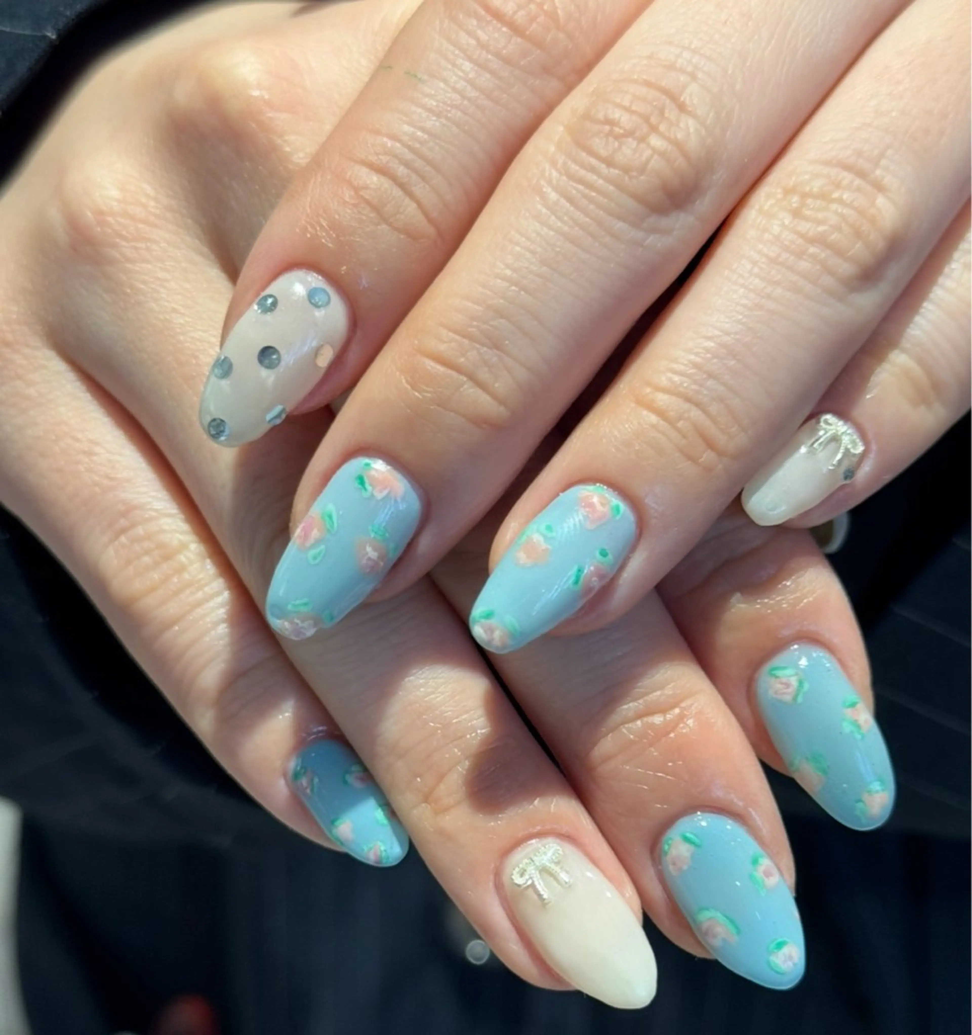 ネイル ハンドネイル 暖色カラー/ ネイル momo🍀☆*:°のネイルデザイン