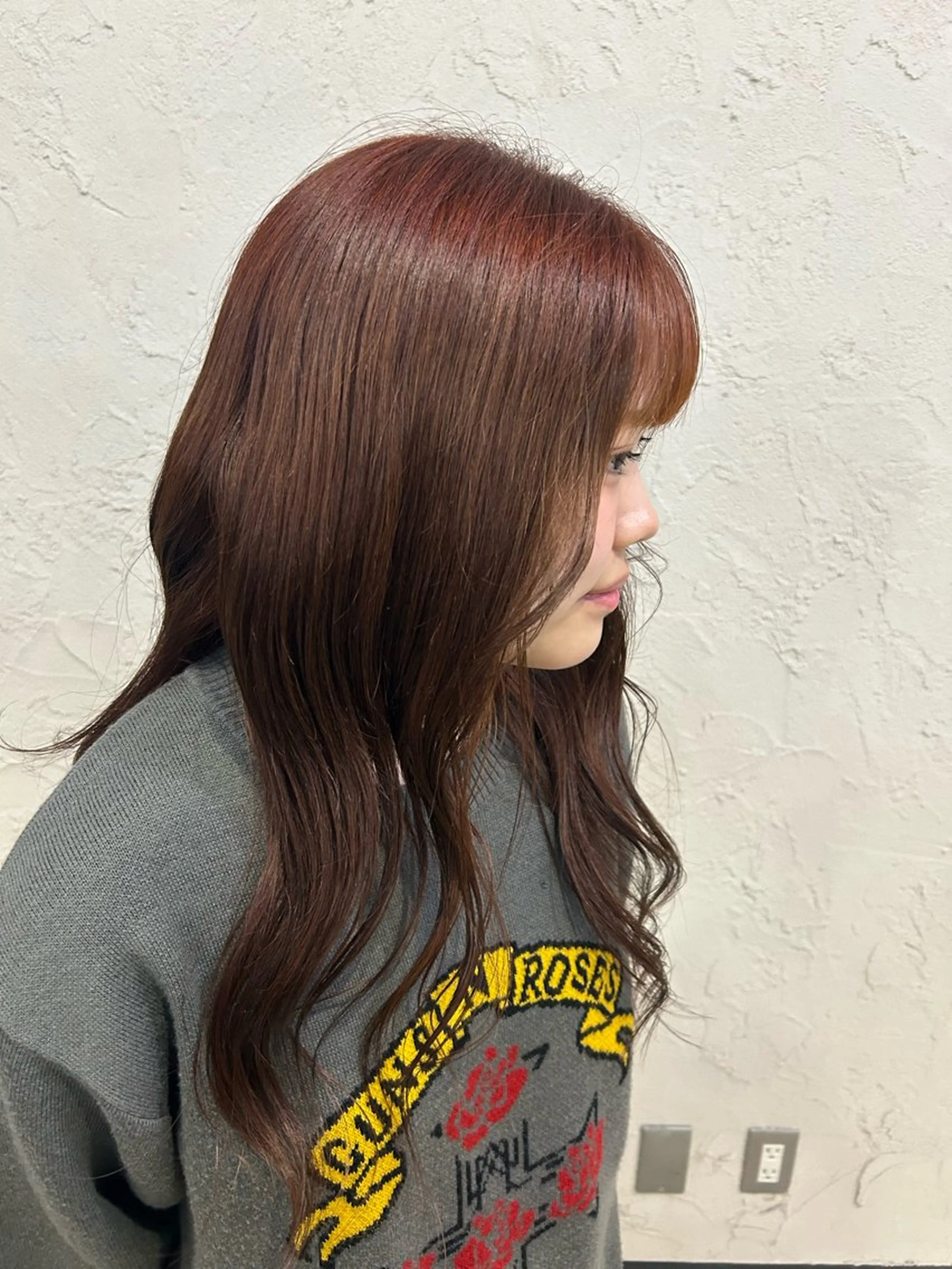 ロング カラー ブラウンカラー オレンジ オレンジブラウン ヘアカラー 植吉 琉月のヘアスタイル