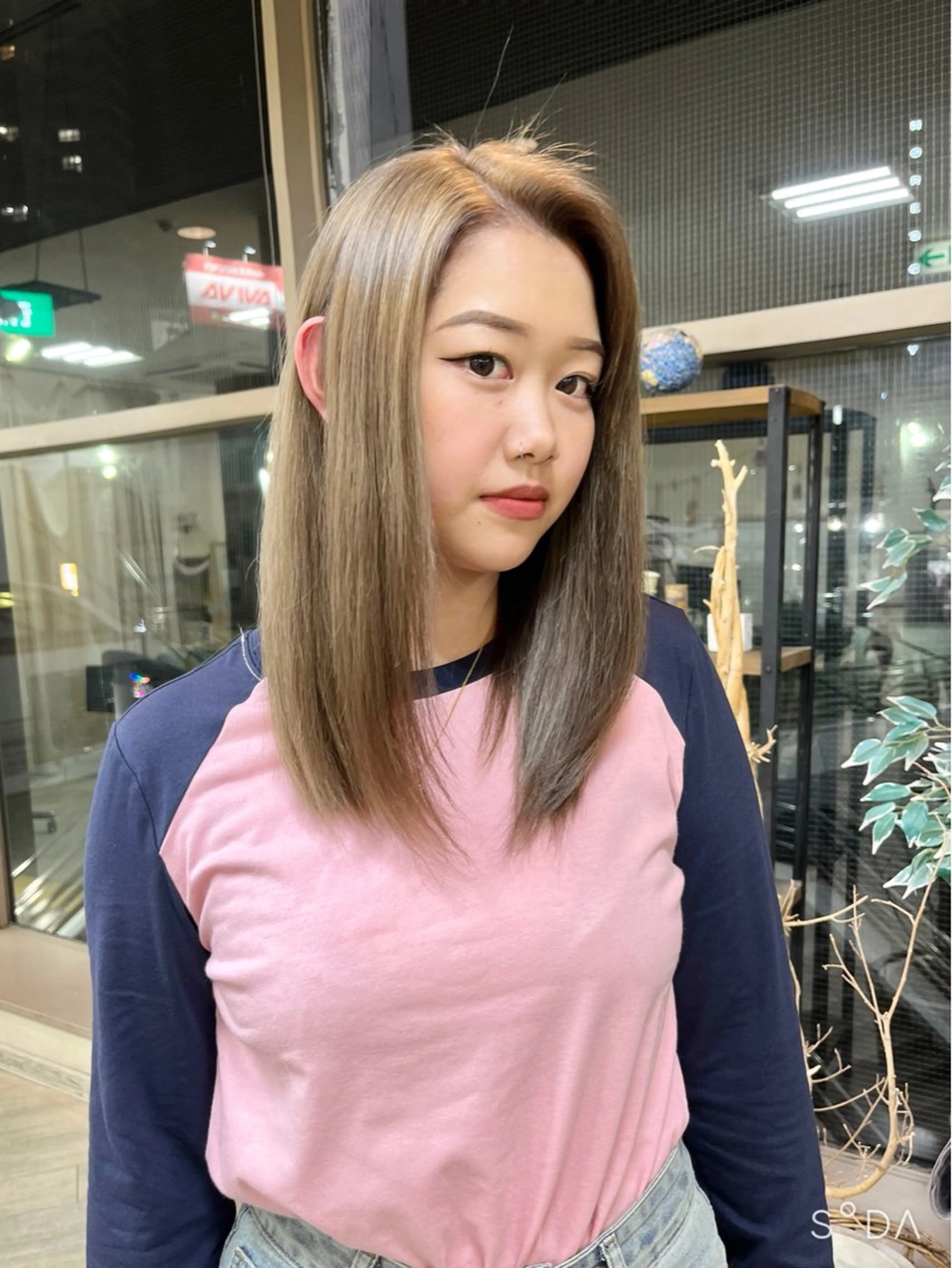 セミロング カラー ブリーチ 似合わせ/美髪カラー /カンナのヘアスタイル