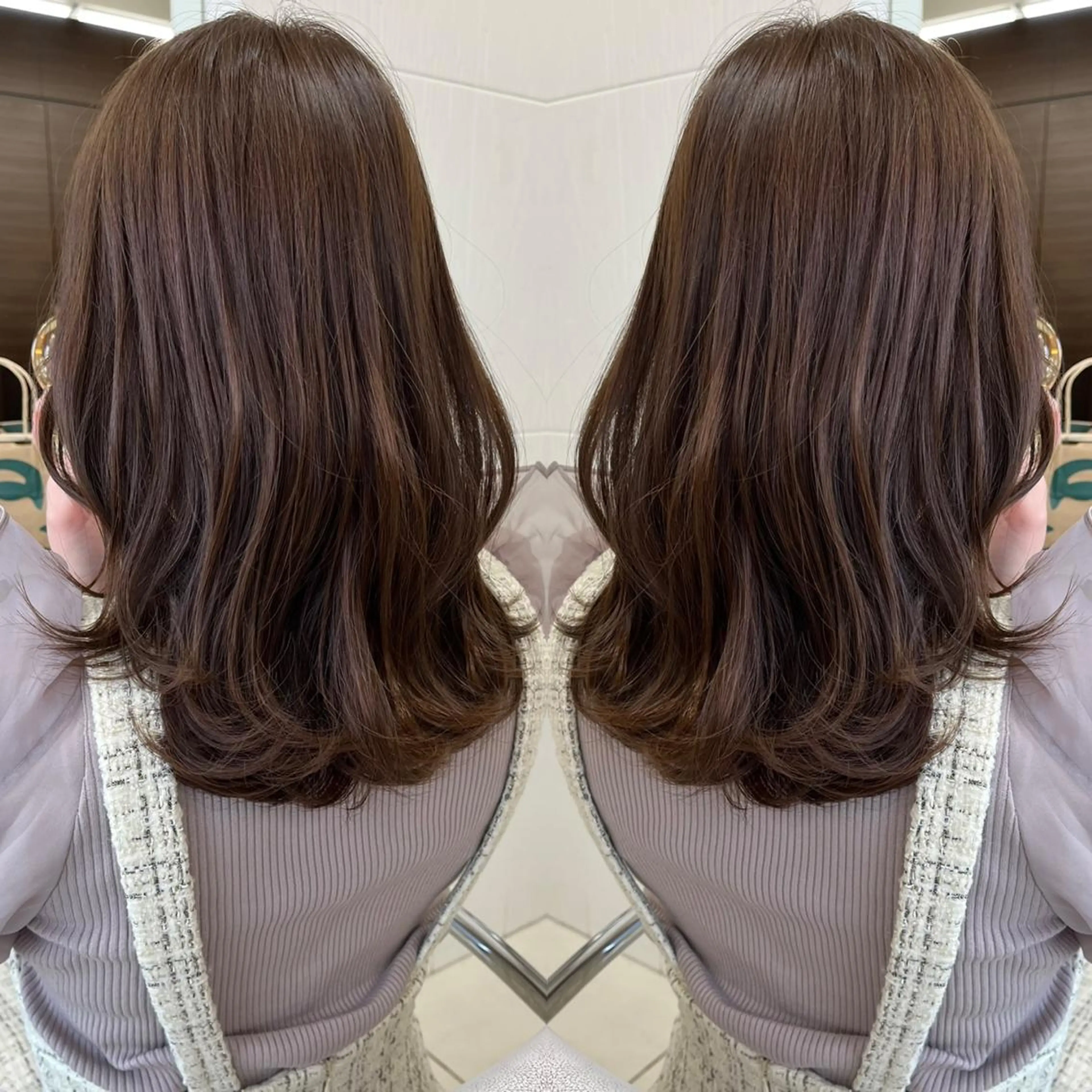 ミディアム カラー レイヤーカット カット ヘアカラー トリートメント ハタケヤマヨシキ ／BOOTHのヘアスタイル