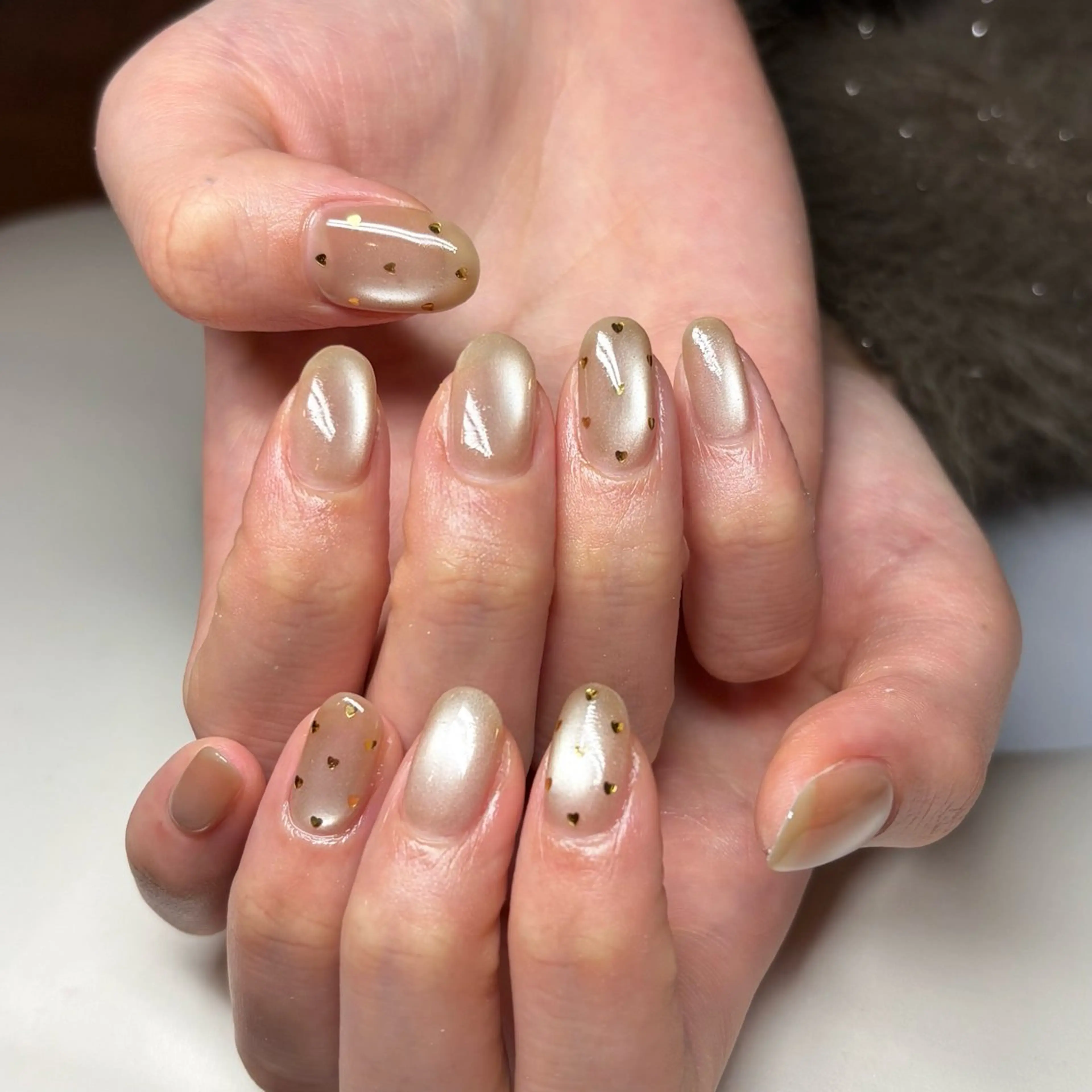 ネイル ハート マグネットネイル ハンドネイル Lily Nailのネイルデザイン