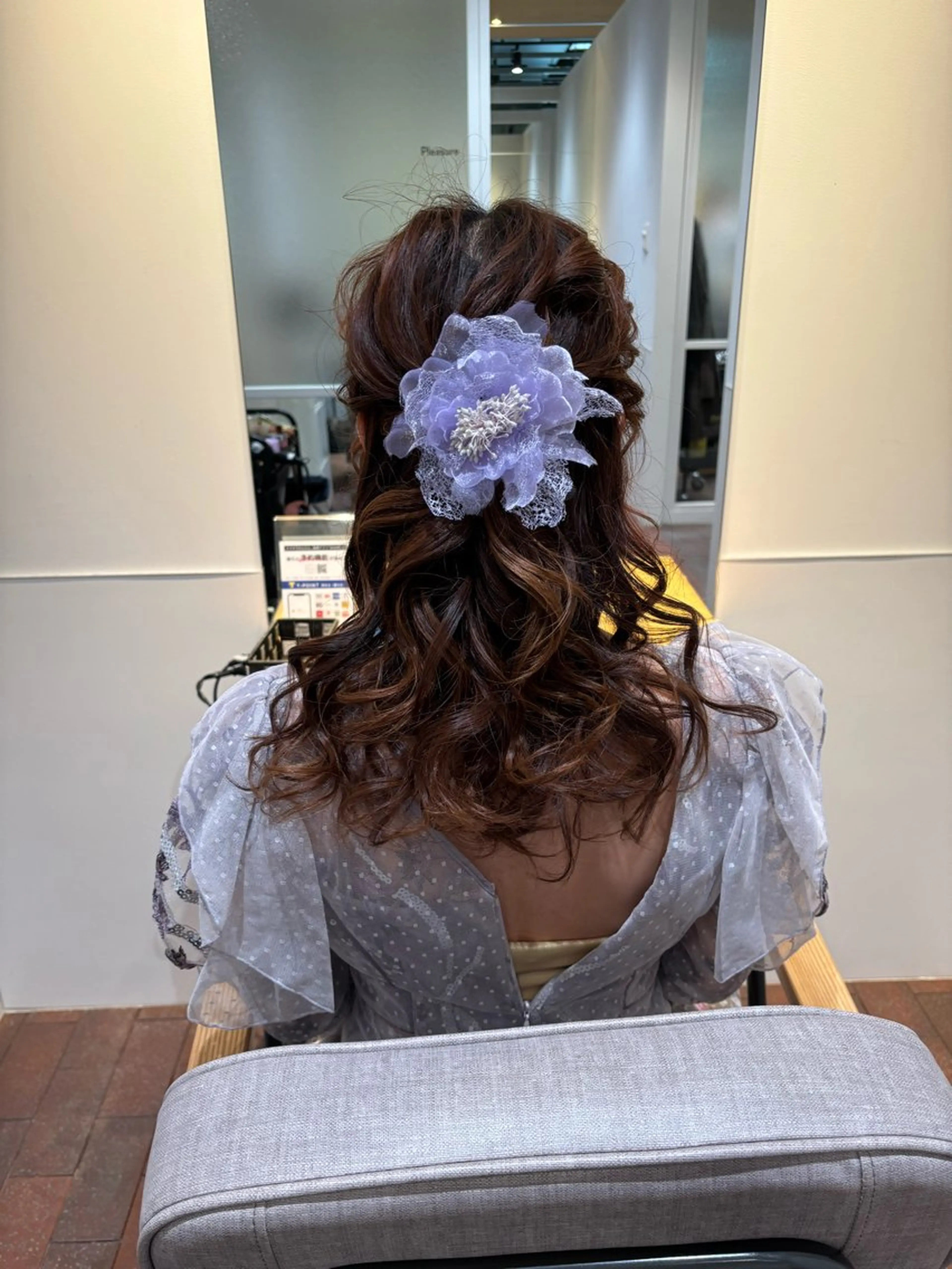 セミロング ヘアアレンジ ハーフアップ ヘアセット マンツーマン 縮毛矯正/マユコのヘアスタイル