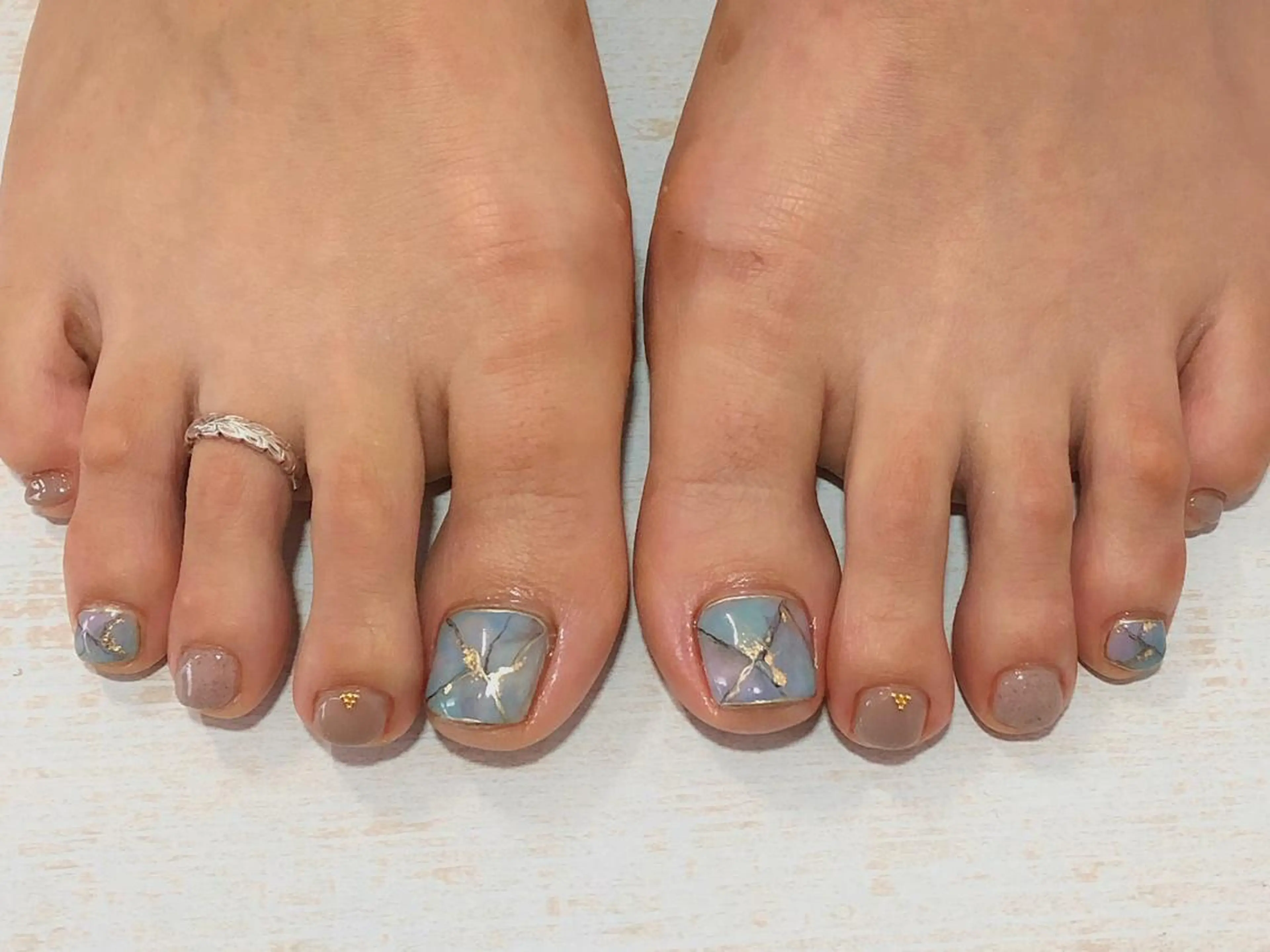 ネイル フットネイル 𖡼 yumenoのネイルデザイン