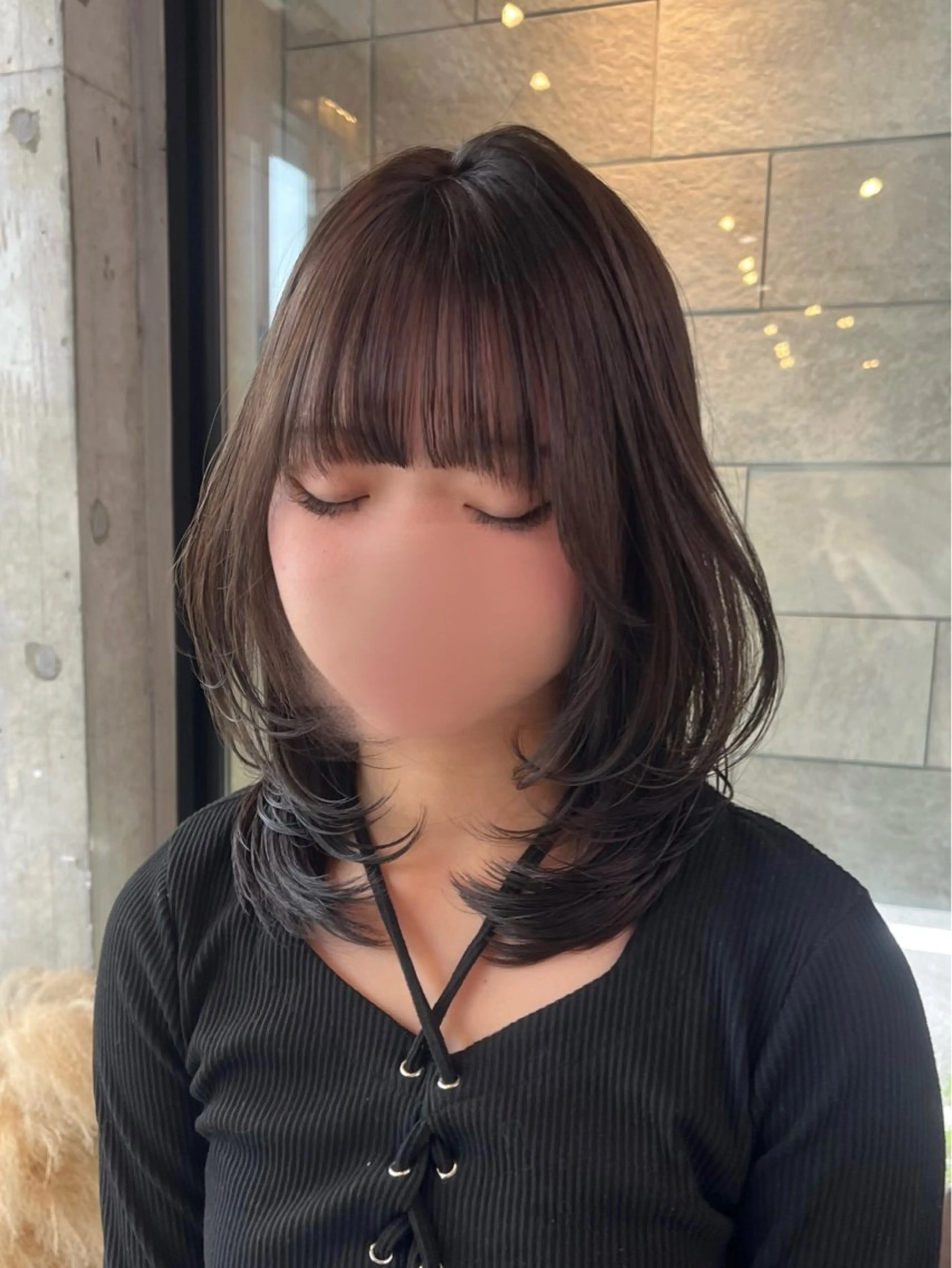 ミディアム カラー ミディアムレイヤー レイヤーカット カット ヘアカラー lolonois池田 /レイヤー/郷田遥のヘアスタイル