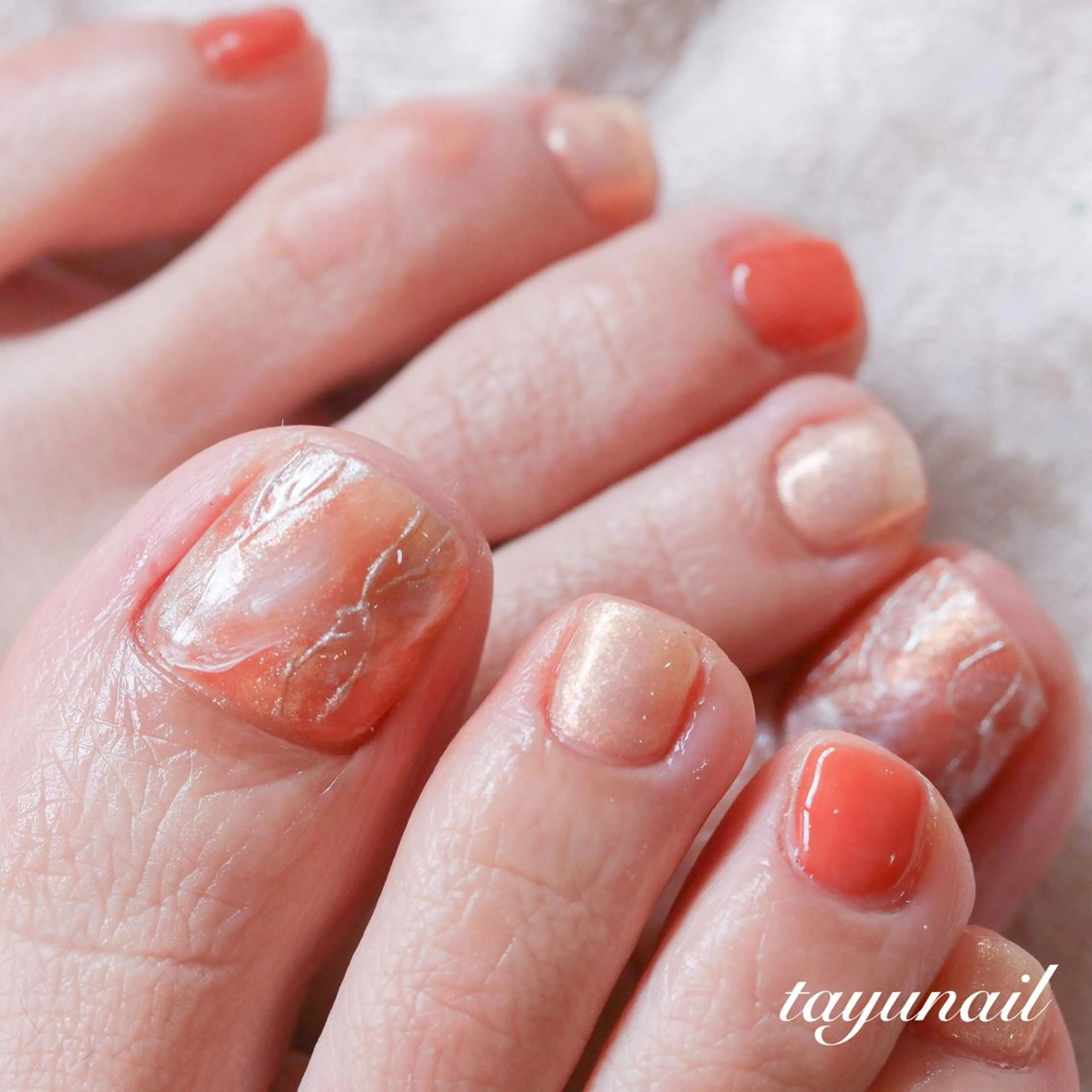 ネイル アートネイル フットネイル ジェルネイル ミラーネイル ニュアンスネイル フットネイル ネイルサロン 【たゆnail】のネイルデザイン