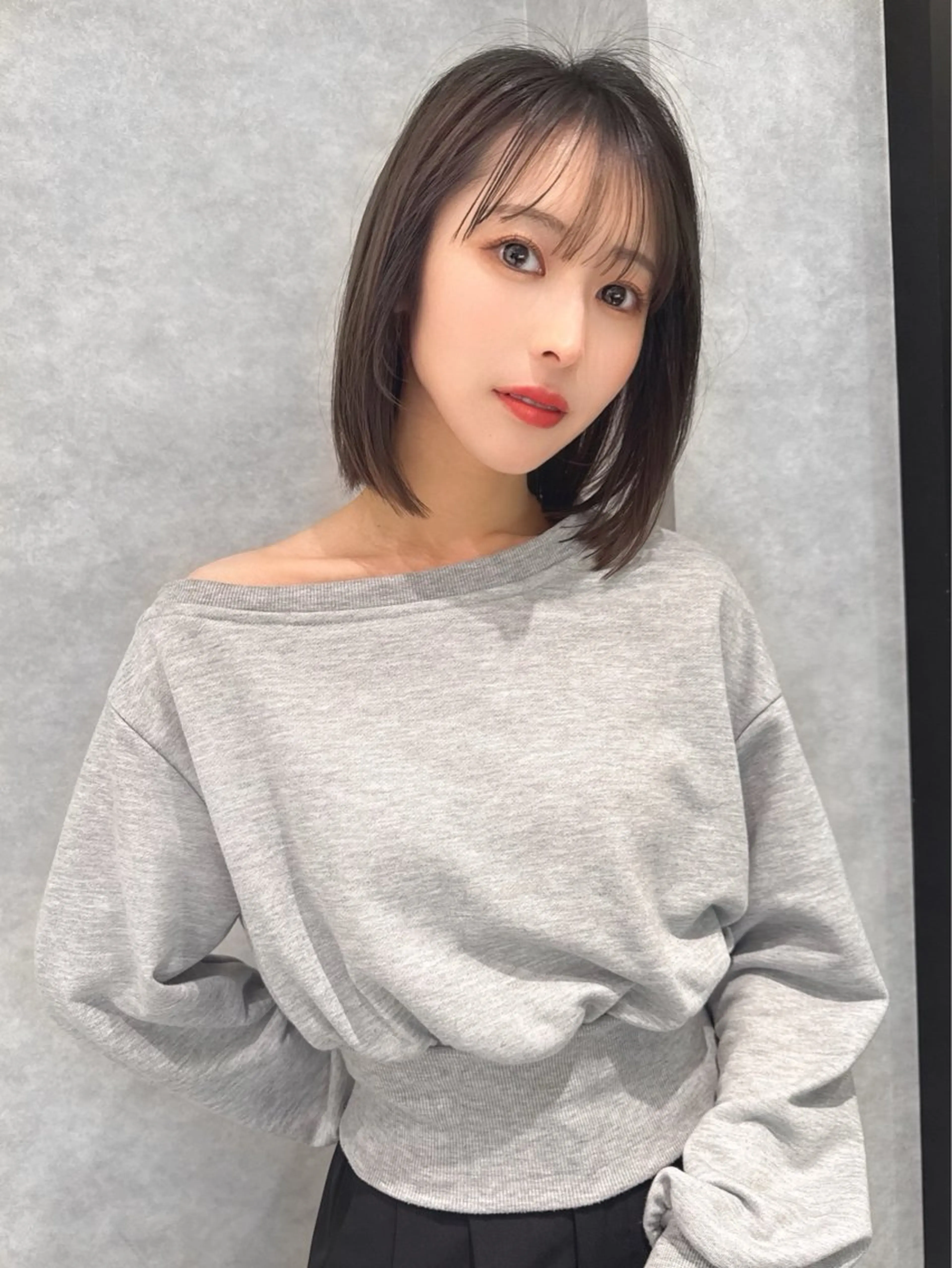 ショート ショートボブ 韓国風カラー ボブ くびれヘア 髪質改善 ボブ/顔周りカット /縮毛矯正/鈴木隆太のヘアスタイル