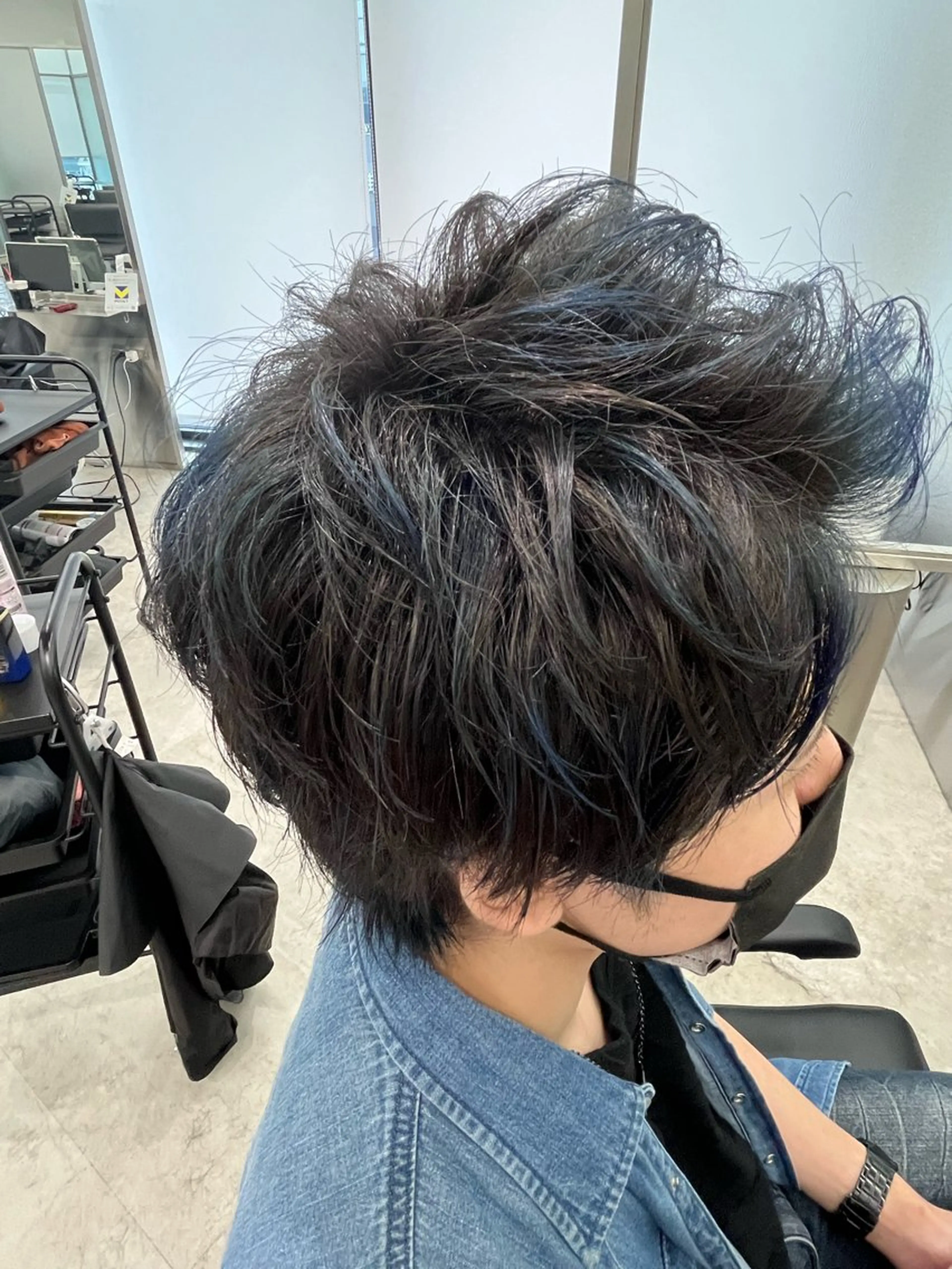 ショート メンズ メンズブリーチ メンズハイライト ハイライト カット ヘアカラー GO TODAY 梅田NU茶屋町店所属・梅田茶屋町ヘッドスパ &艶カラー Rihoのヘアスタイル
