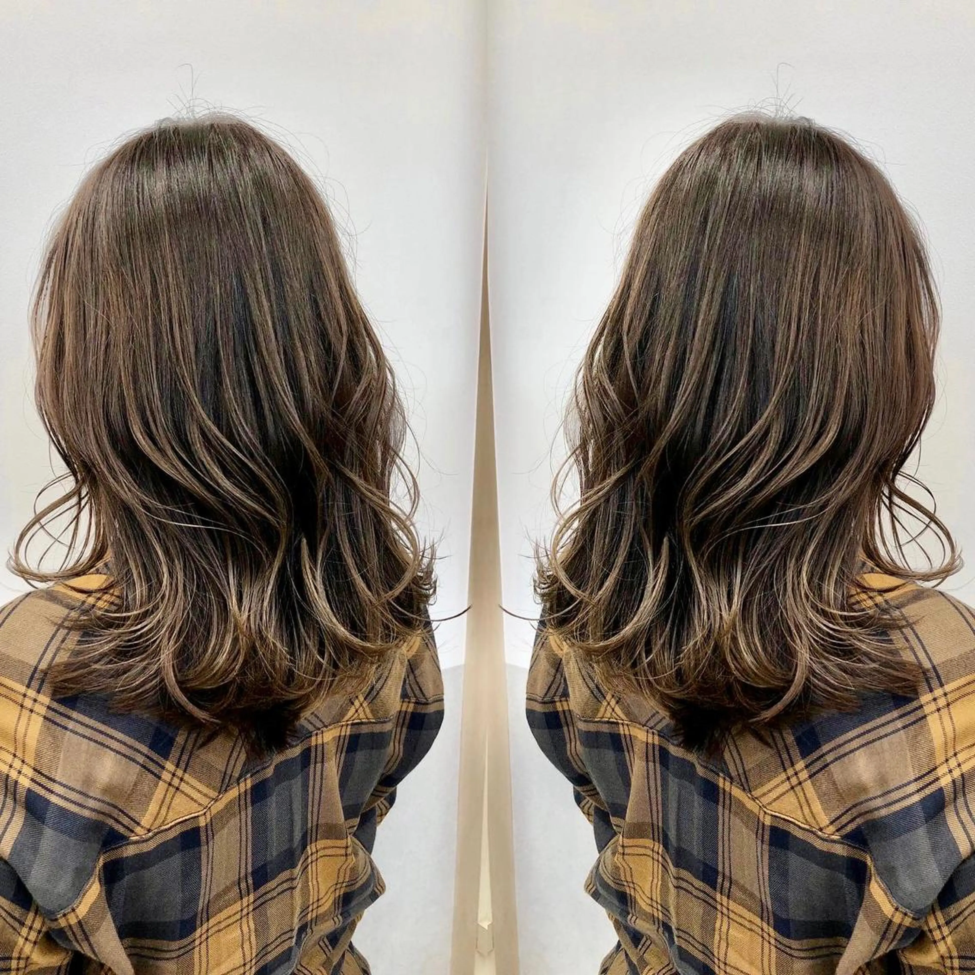 ミディアム カラー カット ヘアカラー トリートメント 天野 涼のヘアスタイル