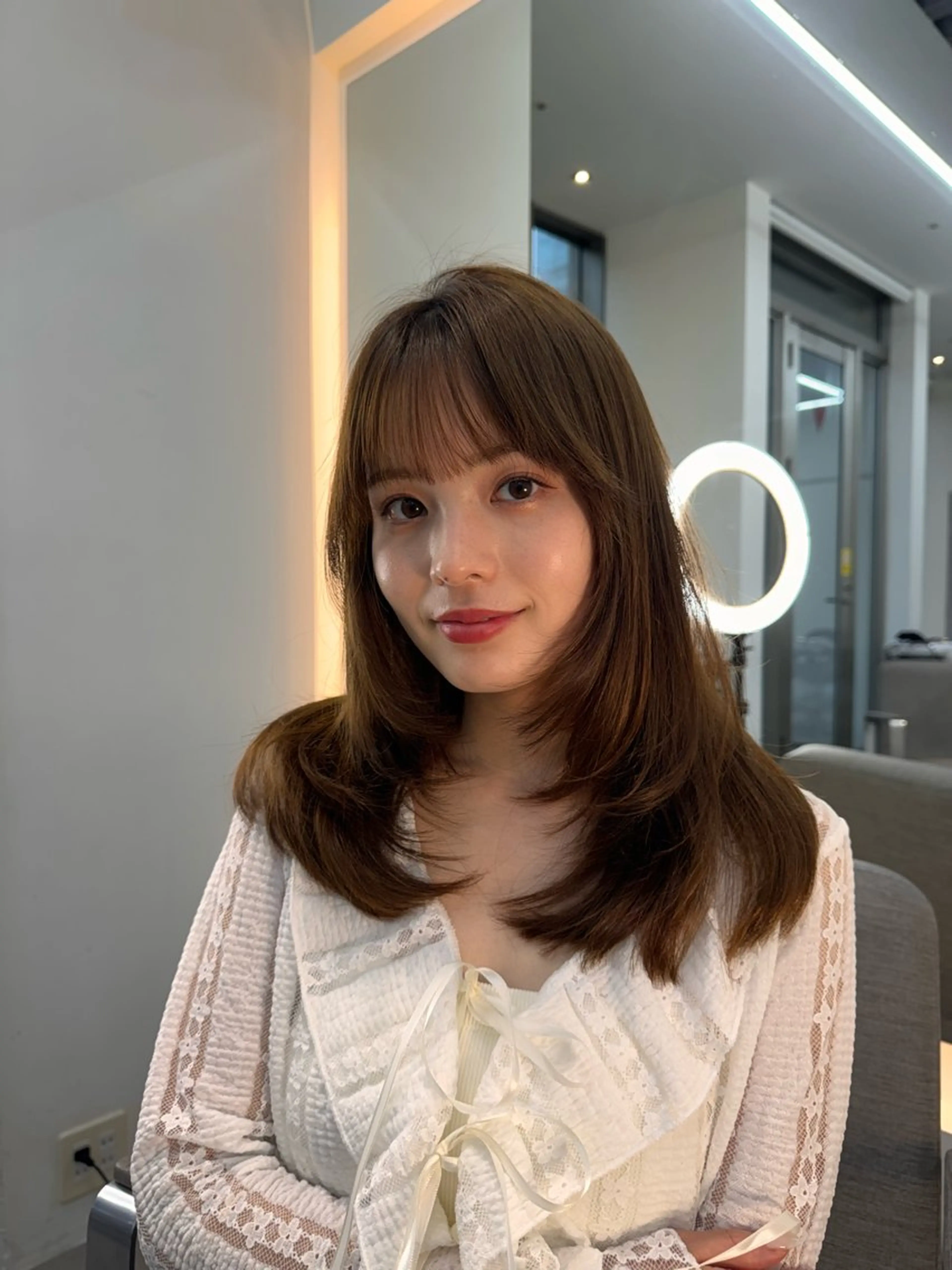 ミディアム 顔まわりレイヤー 髪質改善 レイヤーカット Ocean hair resort所属・長谷川真鈴/レイヤー /髪質改善🤍🤍のヘアスタイル