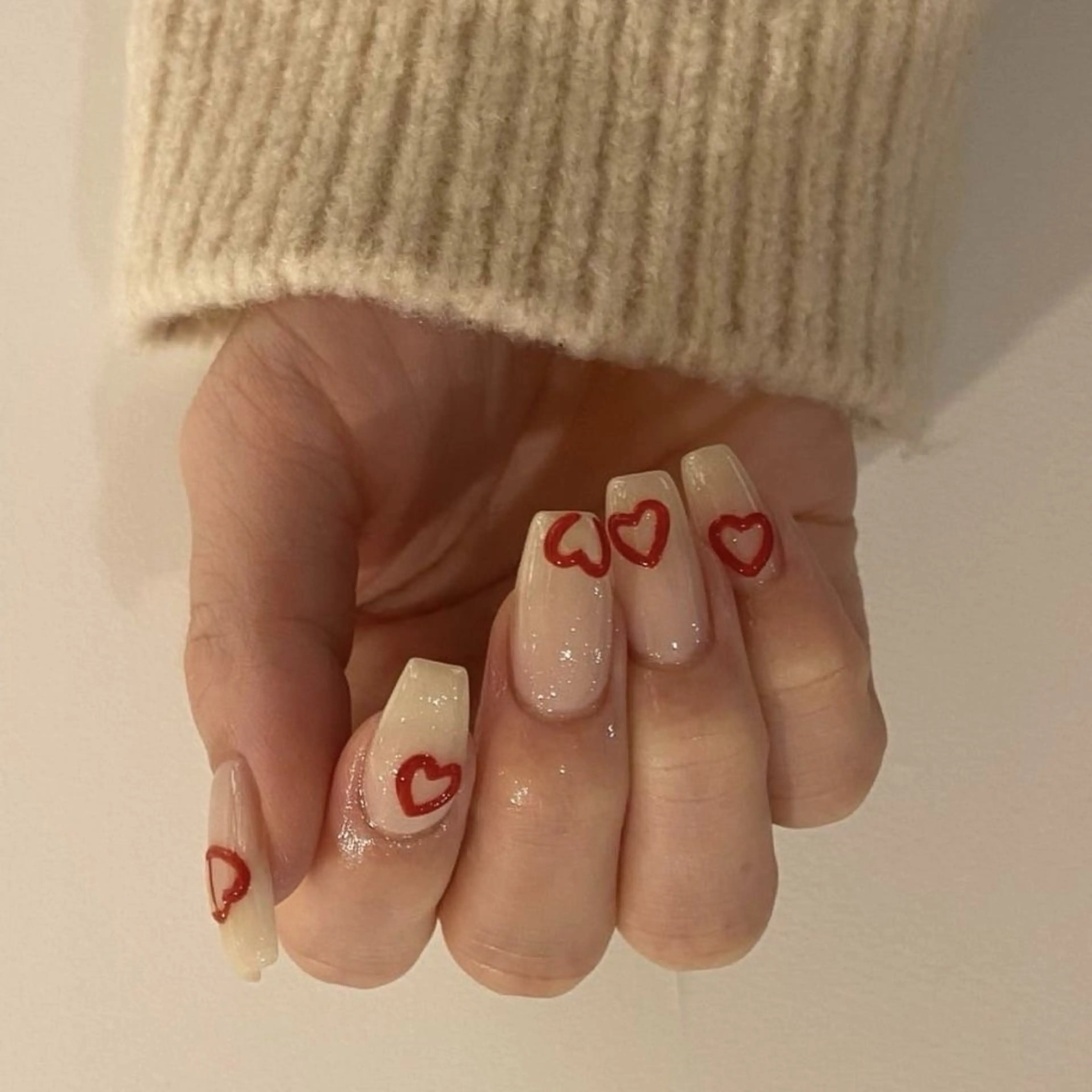 ネイル ハート 持ち込み バレンタイン LISA ANA.CHUOのネイルデザイン