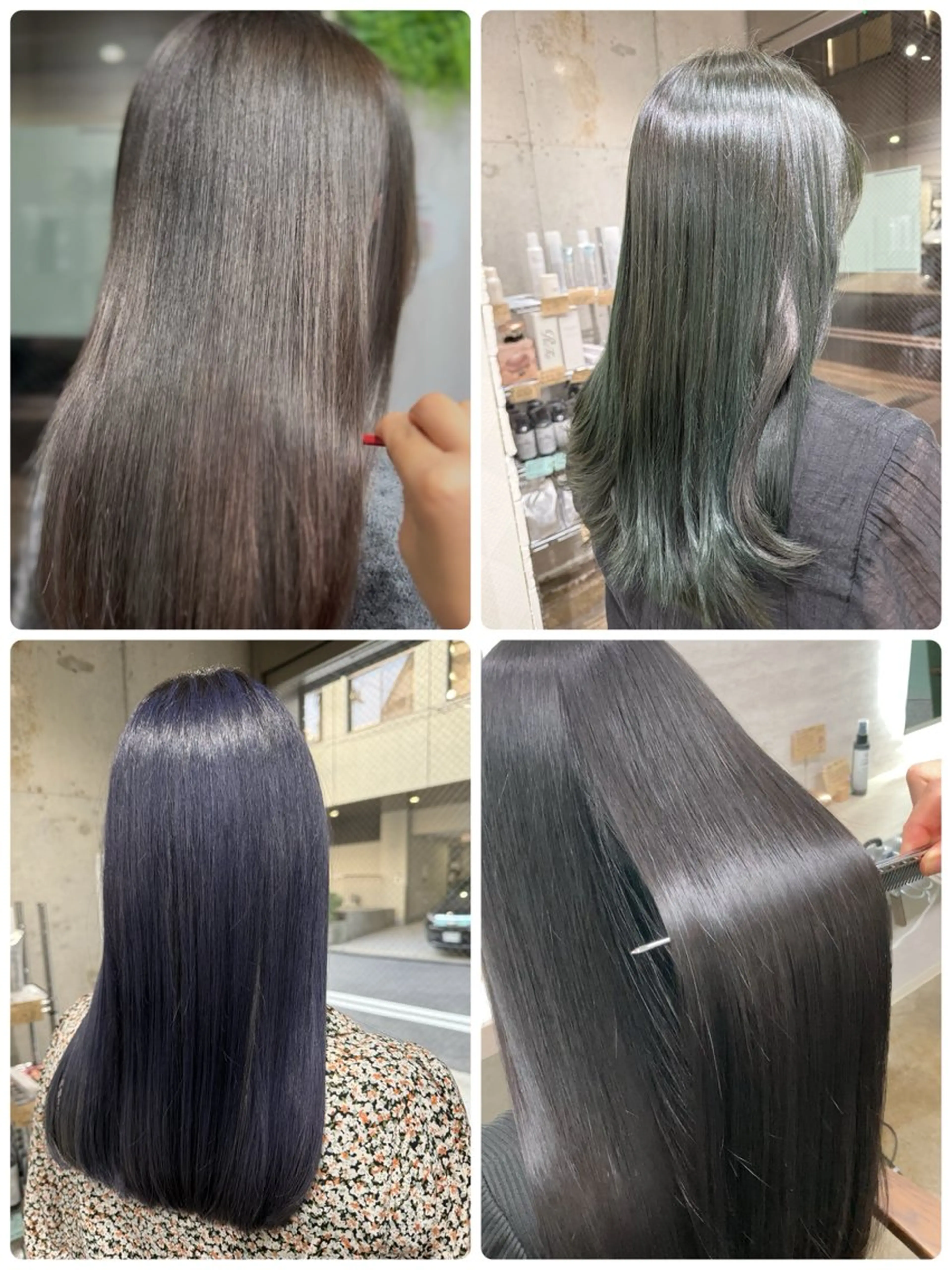 セミロング カラー セミロングパーマ 髪質改善 縮毛矯正 トリートメント 酸性ストレート 縮毛矯正/ /関内/あべももこのヘアスタイル