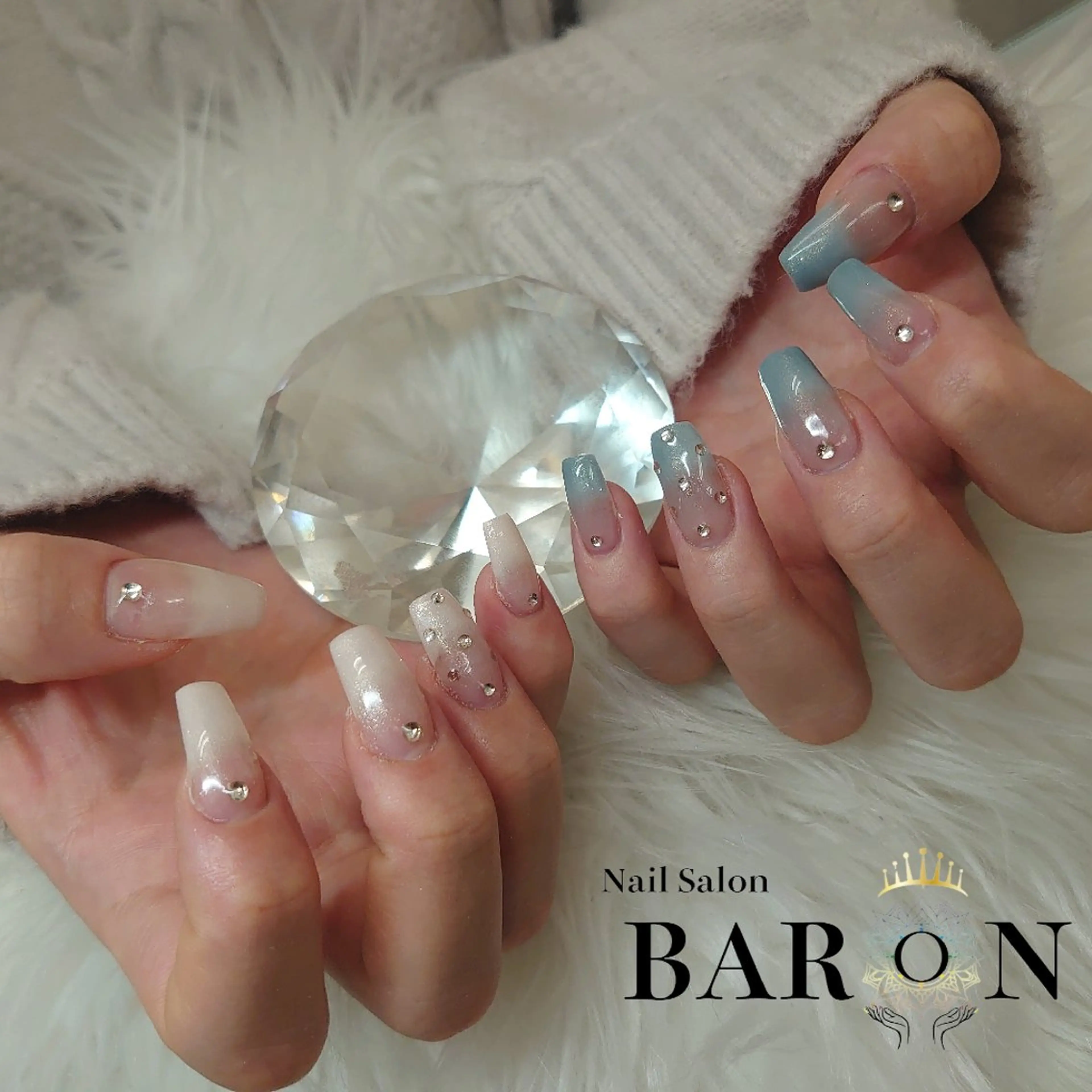 ネイル グラデーション スカルプネイル ♛BARON♛ AOIのネイルデザイン