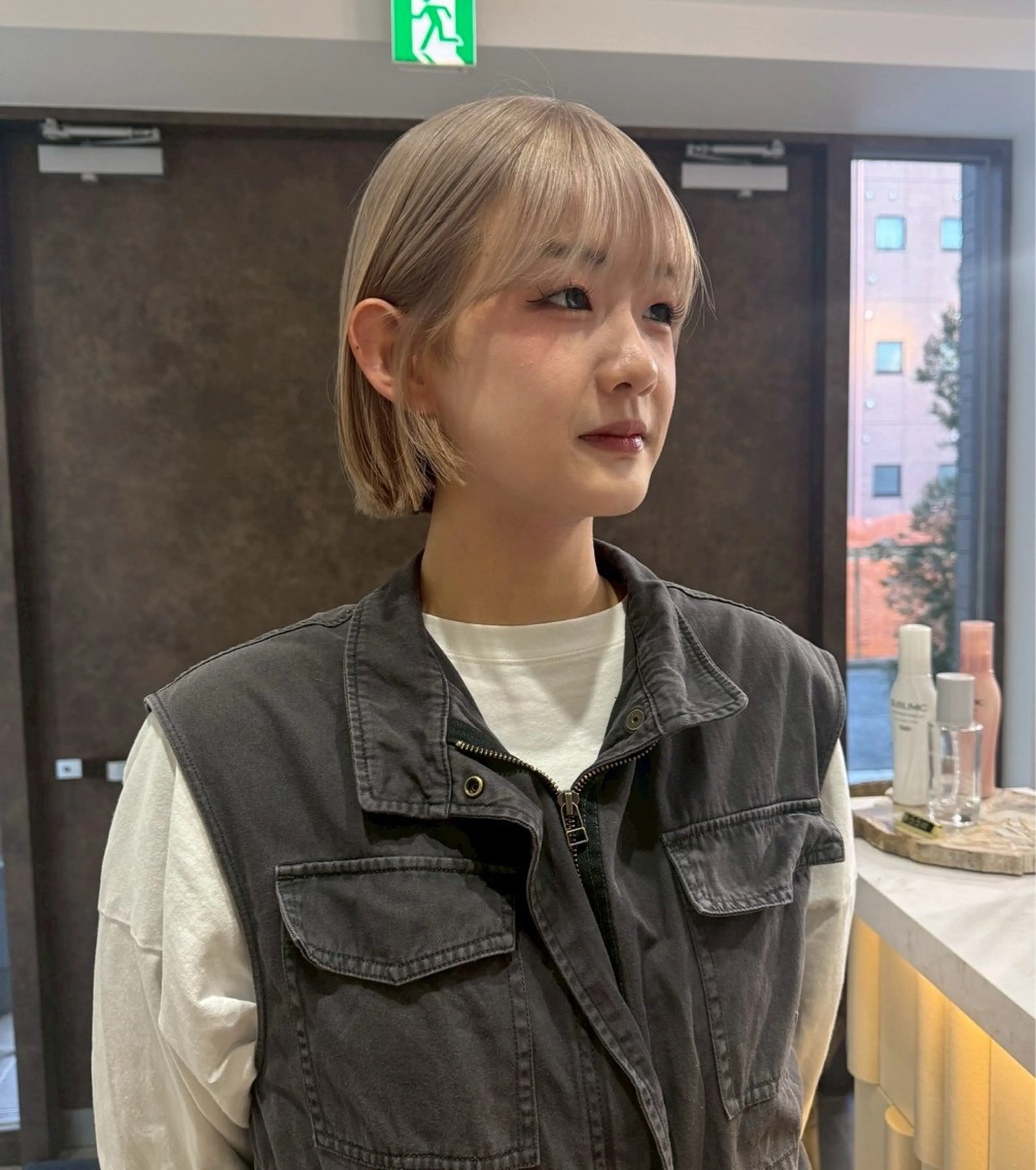 ショート カラー 縮毛矯正／韓国ヘア AO俊介🌐のヘアスタイル