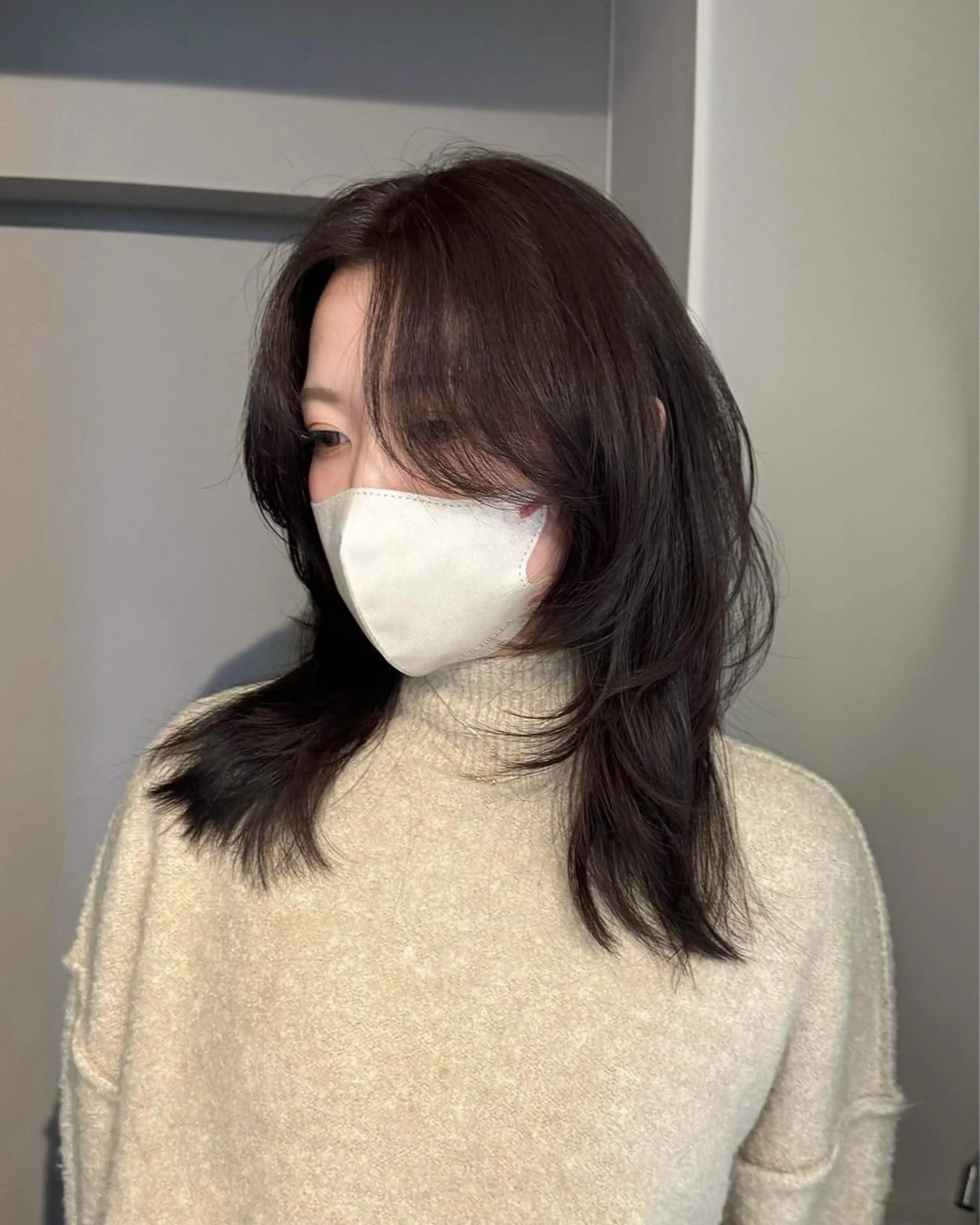 セミロング カラー カット ヘアカラー ワンカールで盛れる レイヤー🎀Macoのヘアスタイル