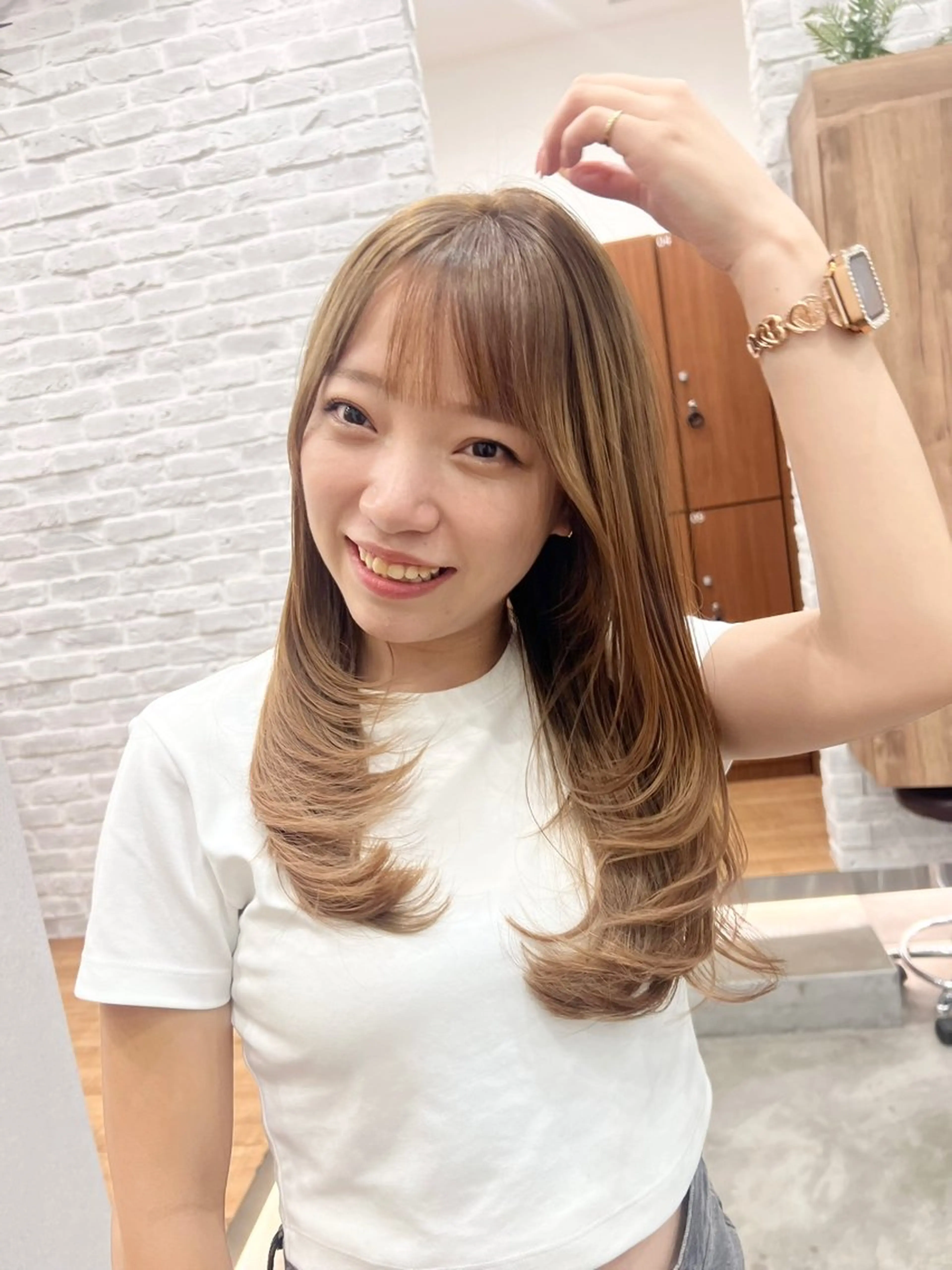 ロング ボブ/レイヤー/ 縮毛矯正/オオバコのヘアスタイル