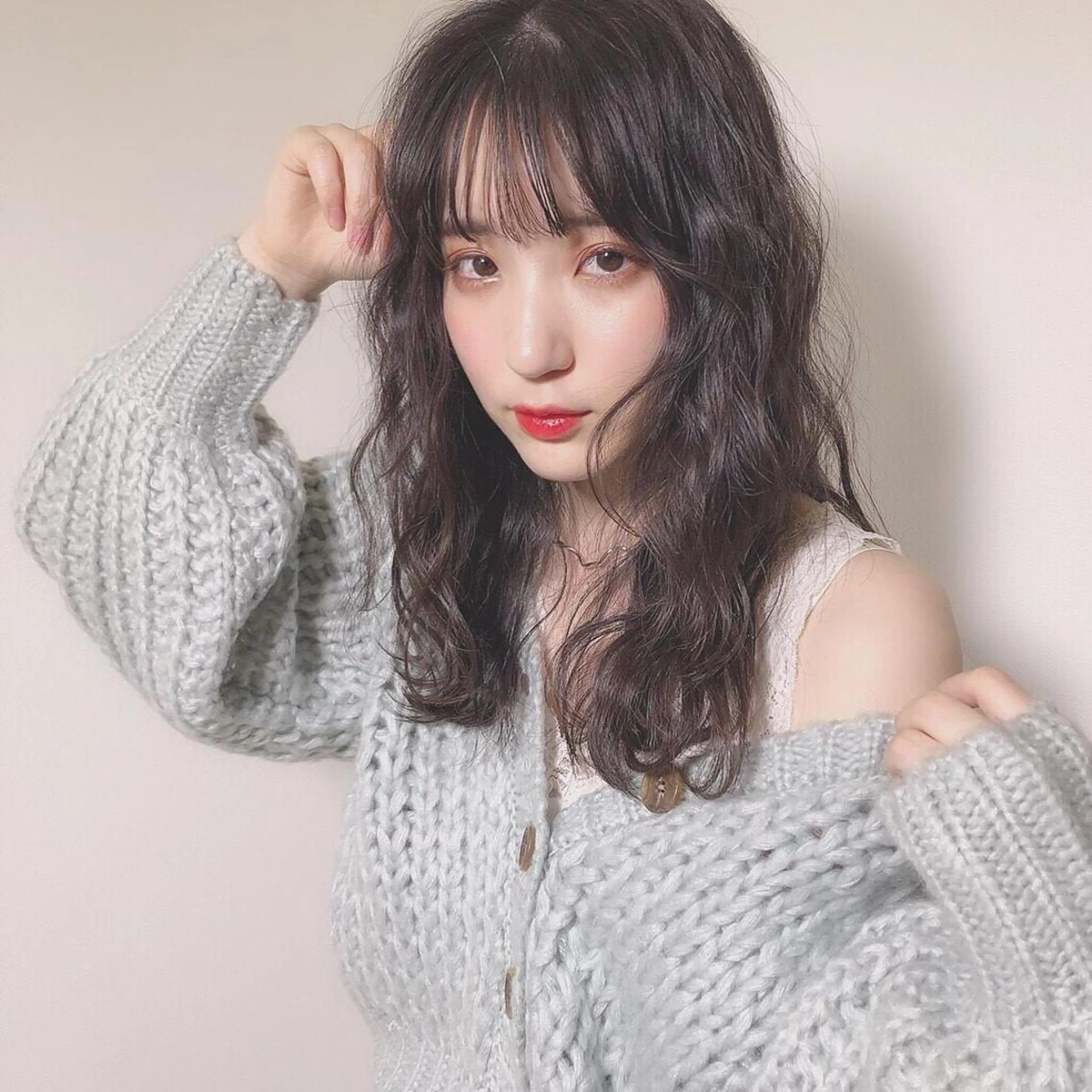 セミロング パーマ 店長/mao/ 前髪/顔周りカットのヘアスタイル