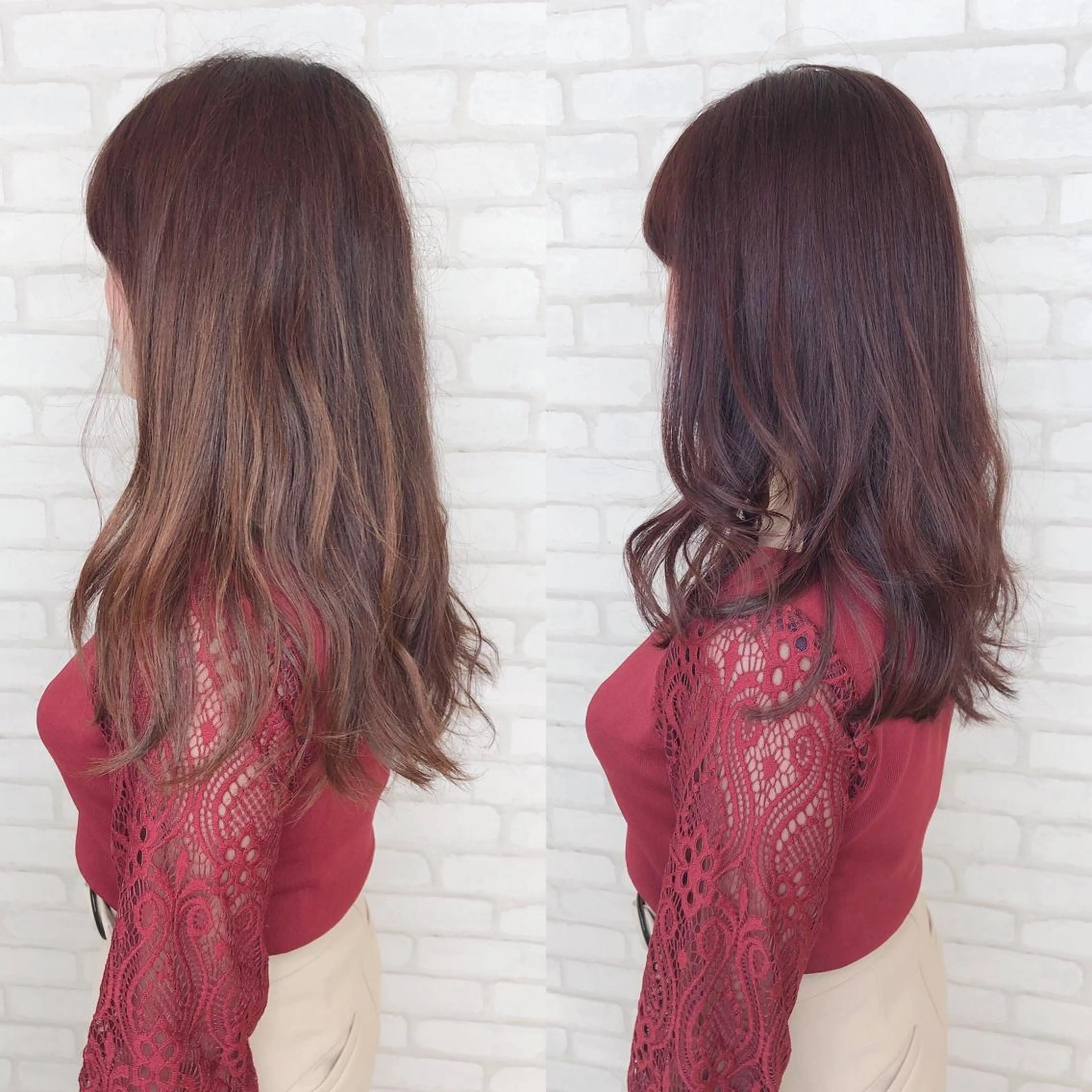 セミロング カラー アビリタ 警固のヘアスタイル