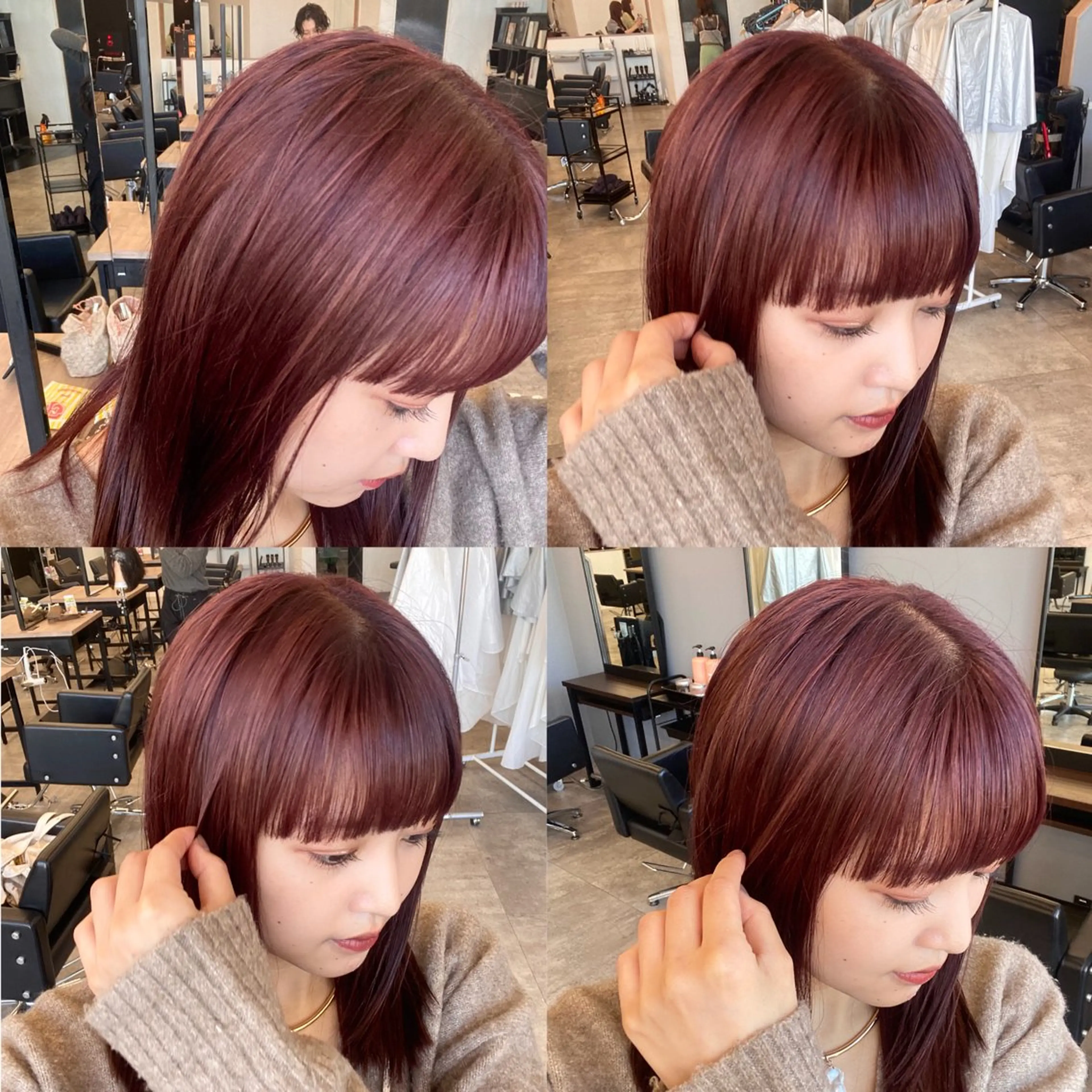 セミロング カラー ブリーチ ピンクカラー ヘアカラー トリートメント shiori/暖色/ レイヤー/似合わせのヘアスタイル