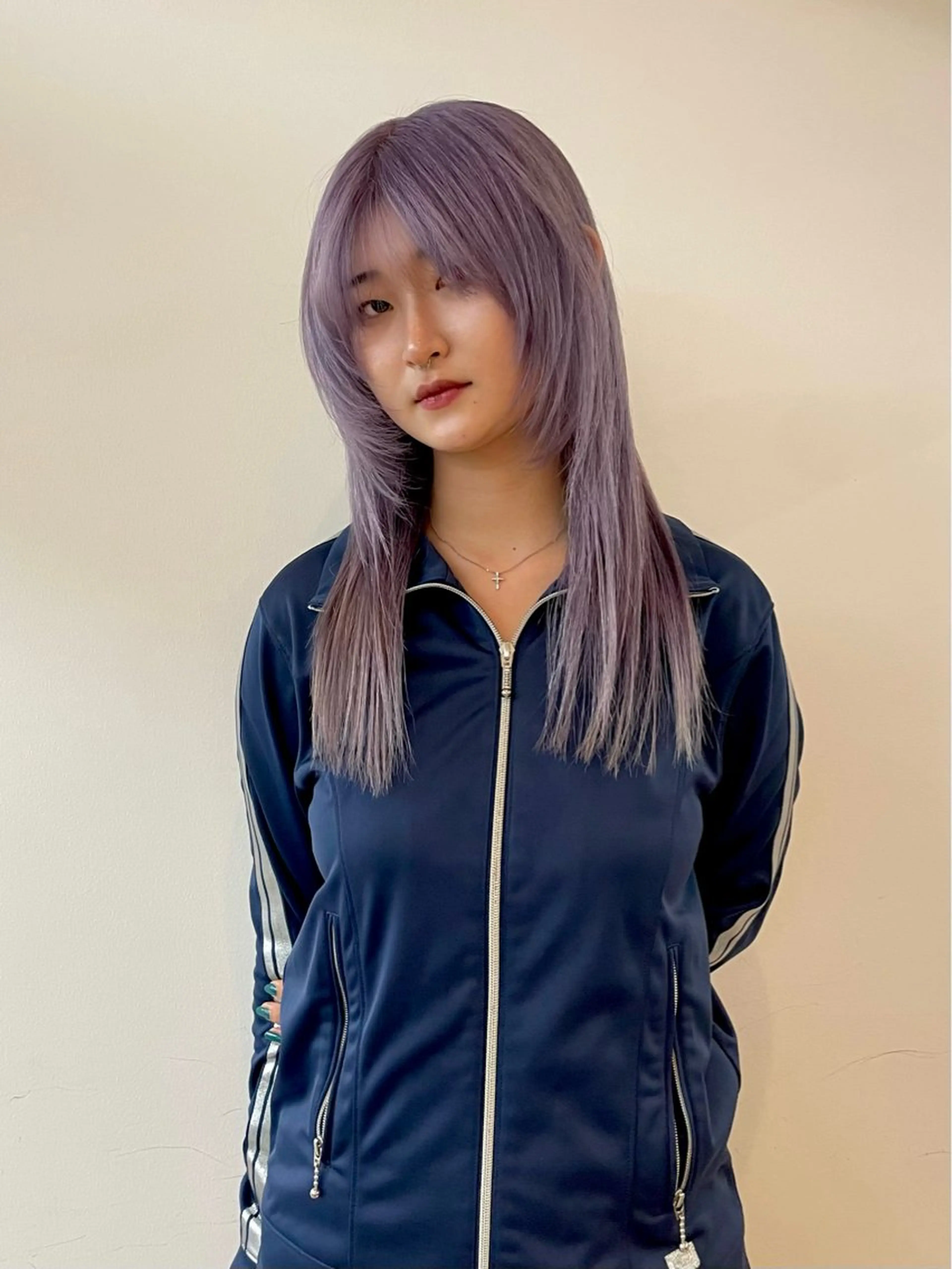 カラー ラベンダーカラー ヘアカラー トリートメント ハイトーン/レイヤー 🌸さくらのヘアスタイル
