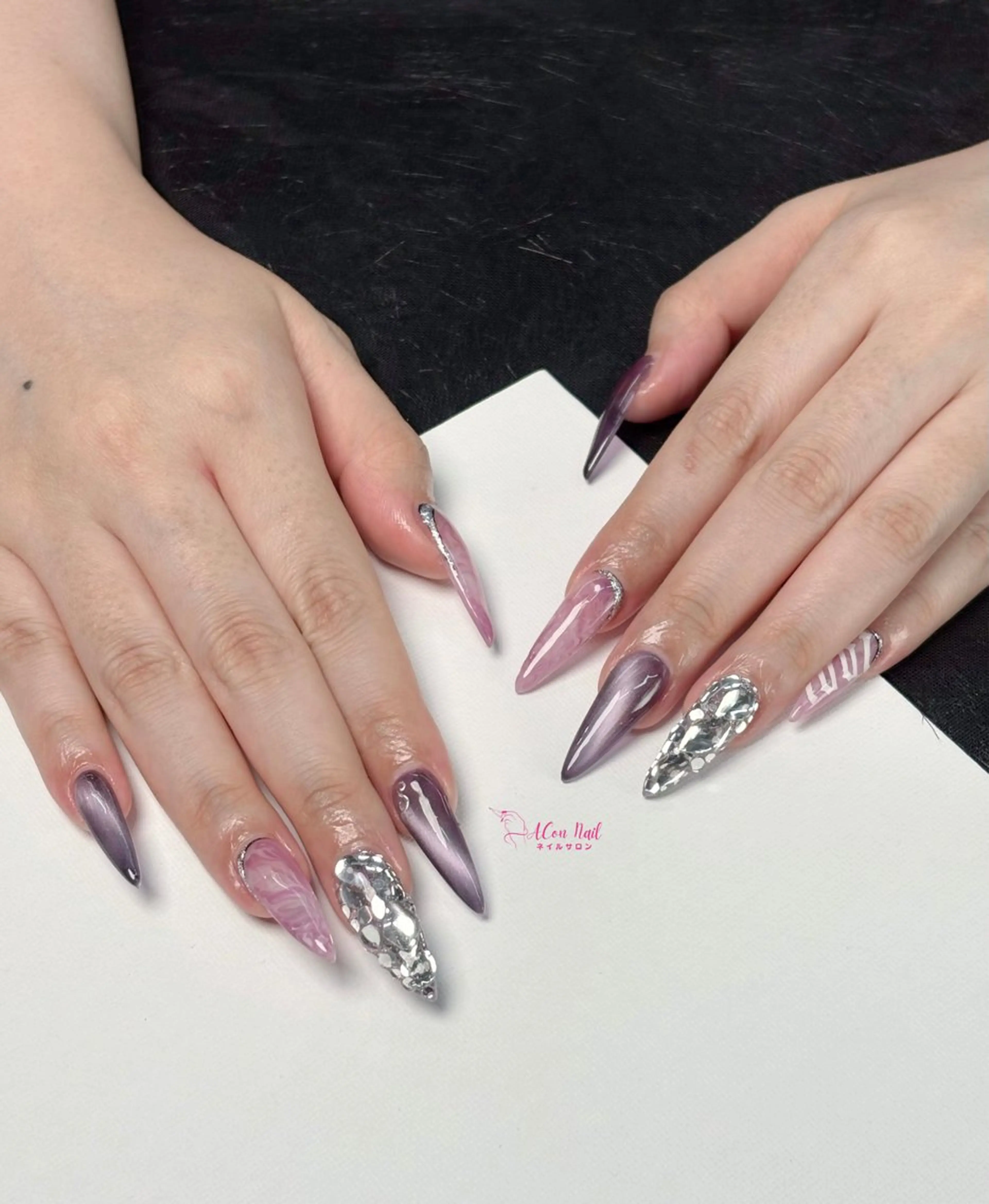 ネイル 桜ネイル 長さ出し フラワーネイル フレンチネイル ジェルネイル ハンドネイル ACon NailSalonのネイルデザイン