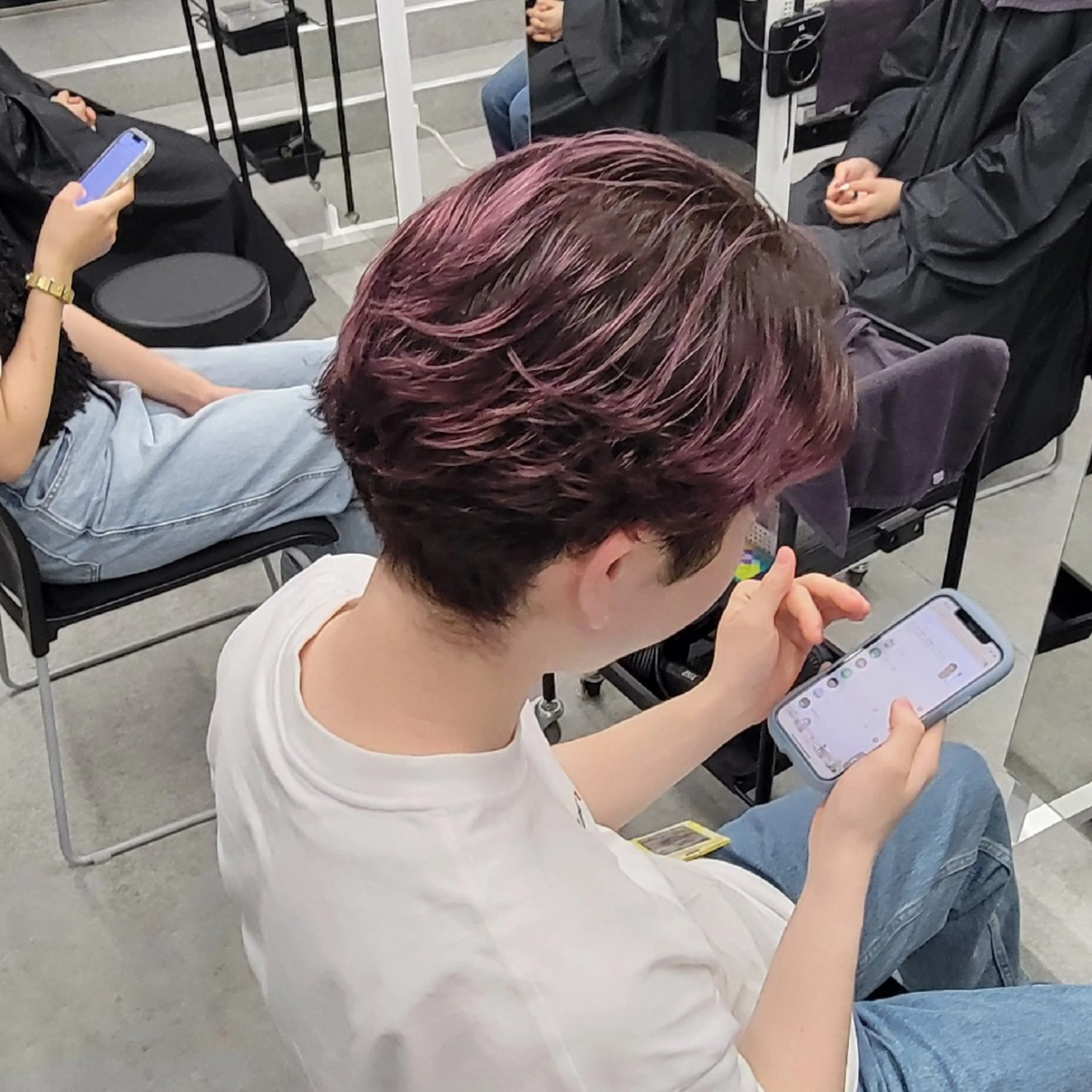 メンズ ヘアアレンジ カラー ブラウンカラー 透明感カラー オレンジ ピンクカラー 銀座/ショート/ メンズ/HINOKIのヘアスタイル