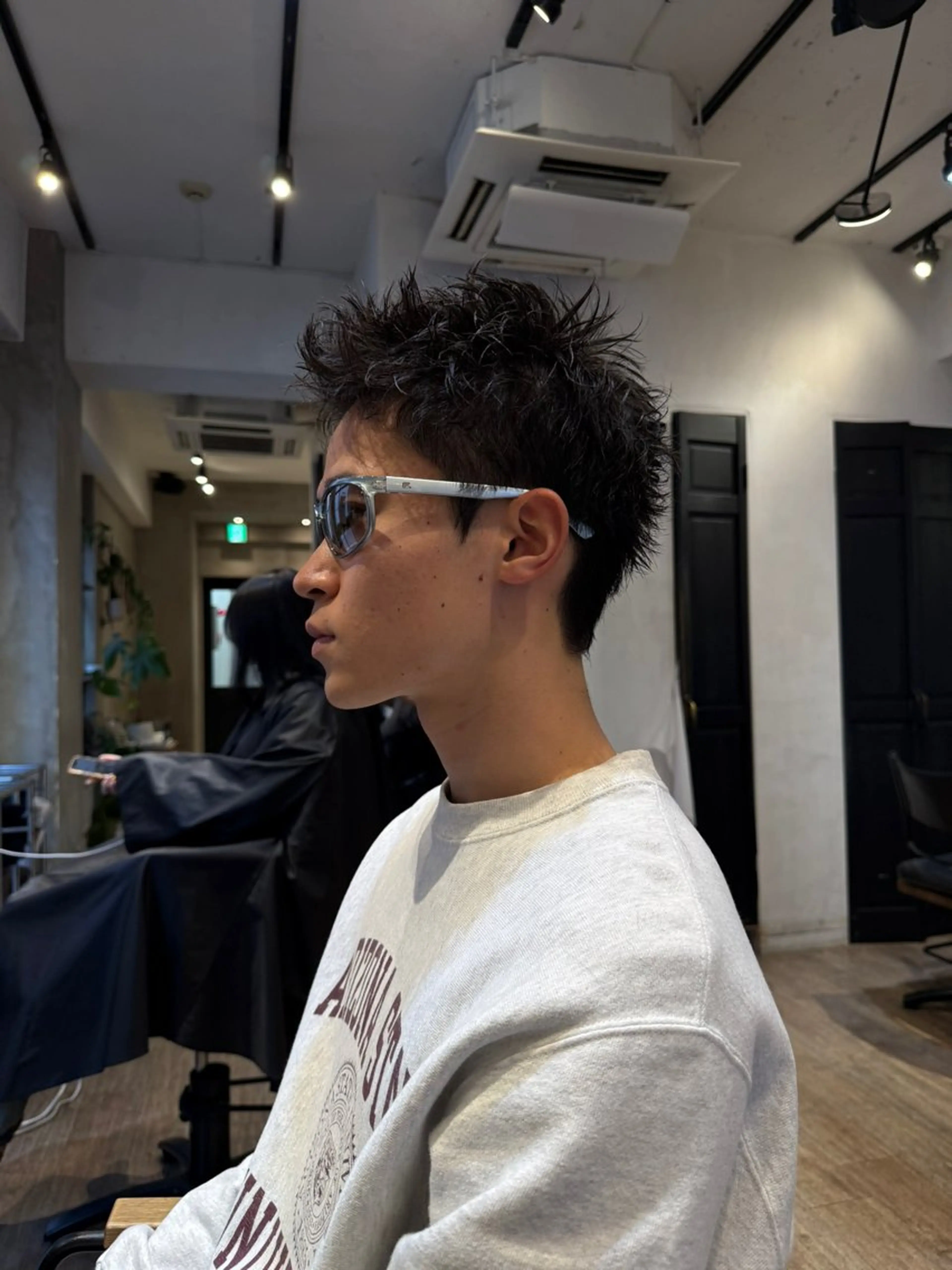 ショート パーマ メンズ メンズパーマ メンズショート スパイキーショート ショートヘア カット パーマ メンズショート/ピン パーマ/新宿/フウガのヘアスタイル